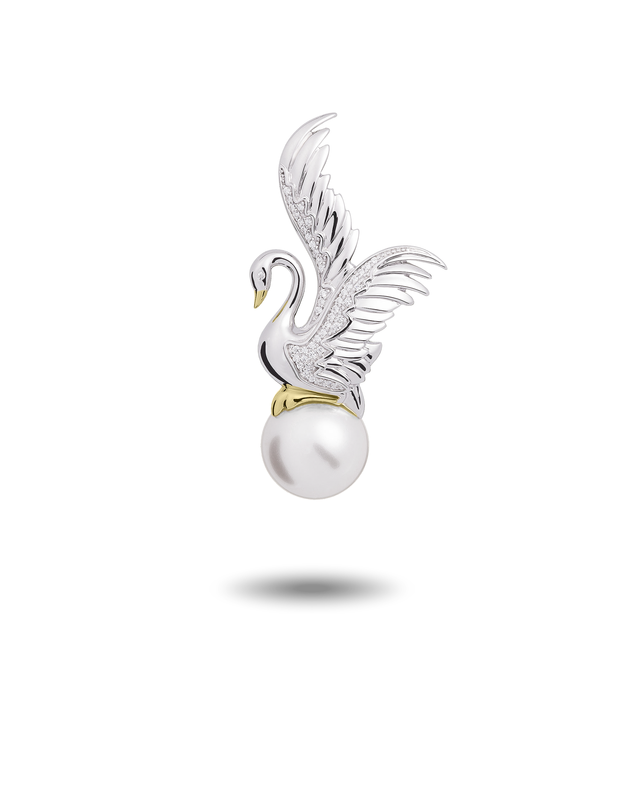 Anhänger Schwan, 925/- Silber mit Perle