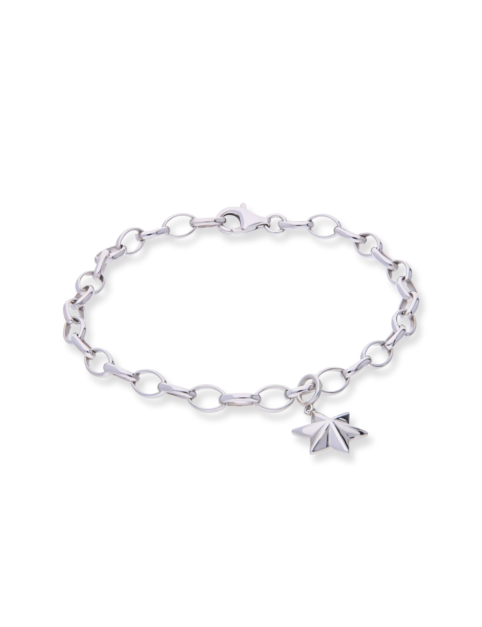 Armband 925/- Silber rhodiniert mit Stern-Anhänger