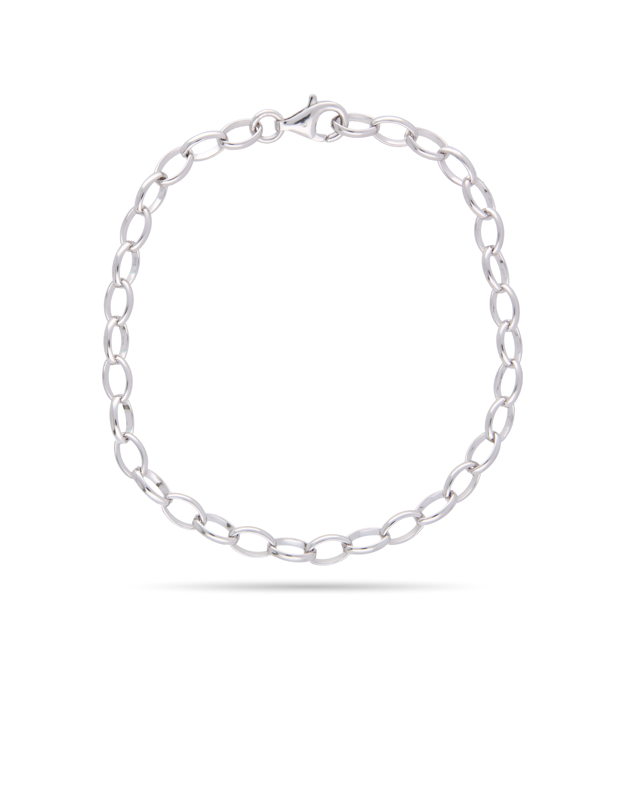 Armband Ankerkette 925/- Silber rhodiniert 20cm