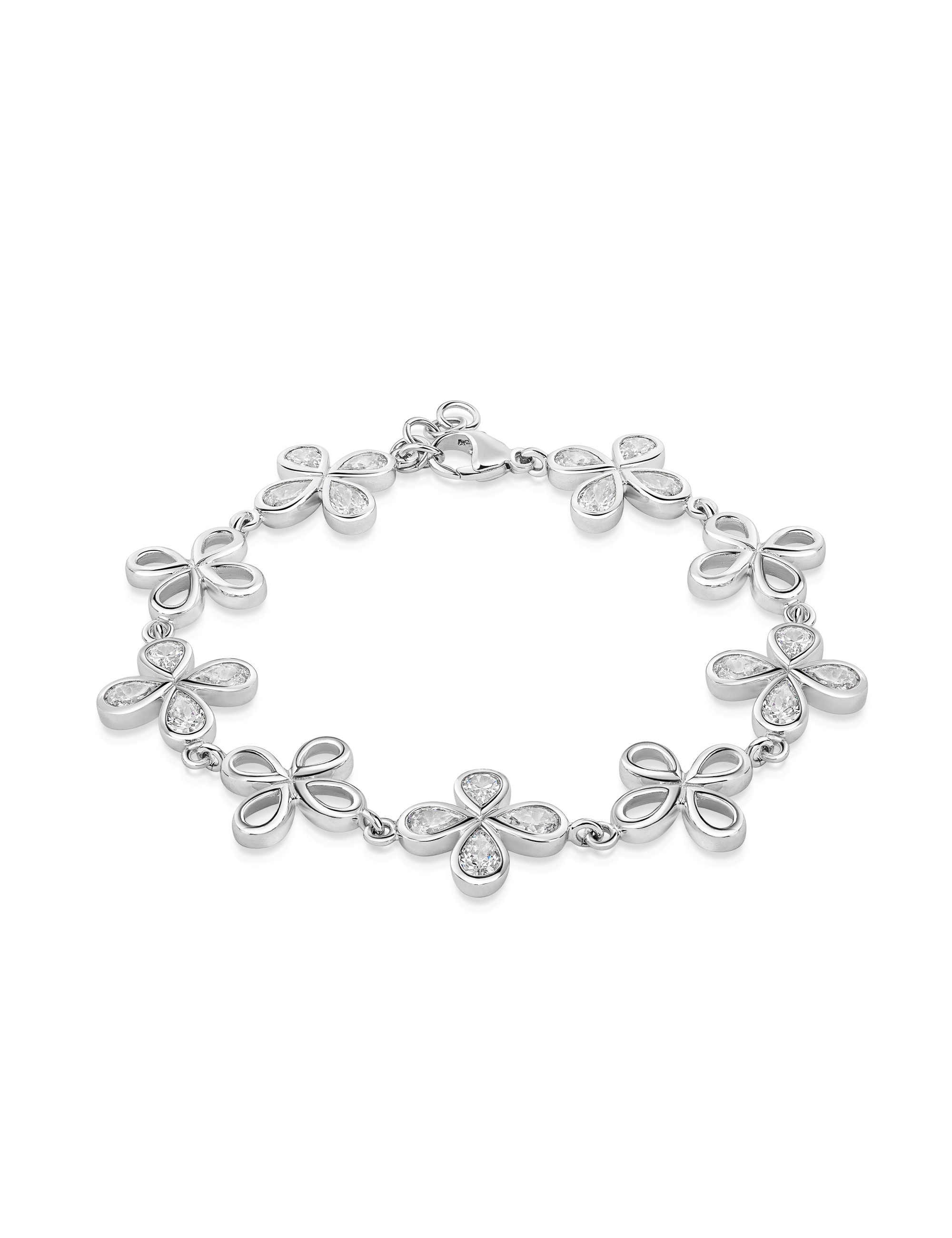 Armband Blumen 925 Silber rhodiniert mit Zirkonia 57523_2