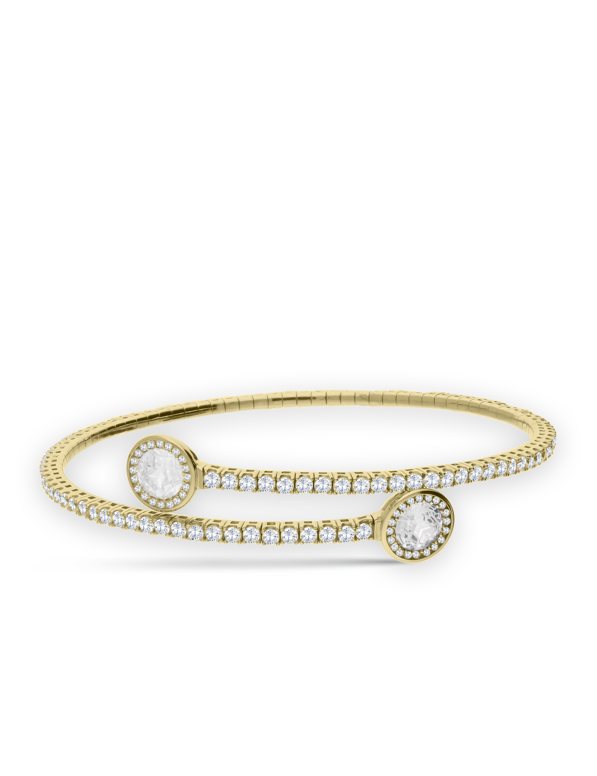Armspange 925/- Silber goldplattiert mit Star cut Zirkonia