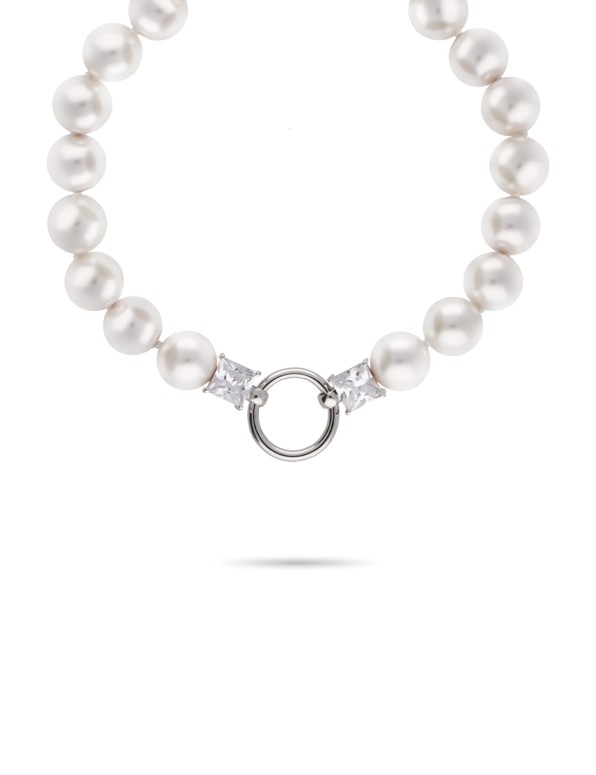 Collier 12mm, 925/- Silber rhodiniert Magnetverschluß