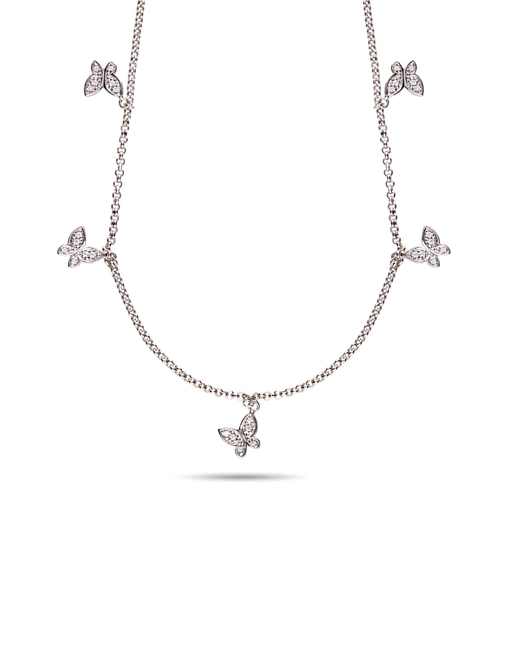 Collier Schmetterling, 925/- Silber rhodiniert mit Zirkonia