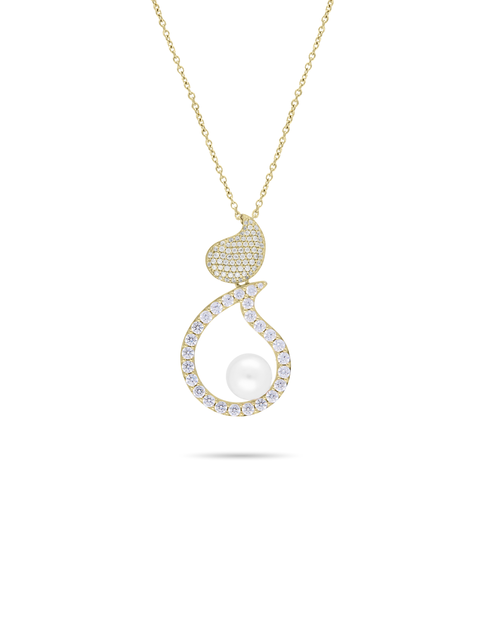 Collier 925/- Silber goldplattiert mit Zirkonia