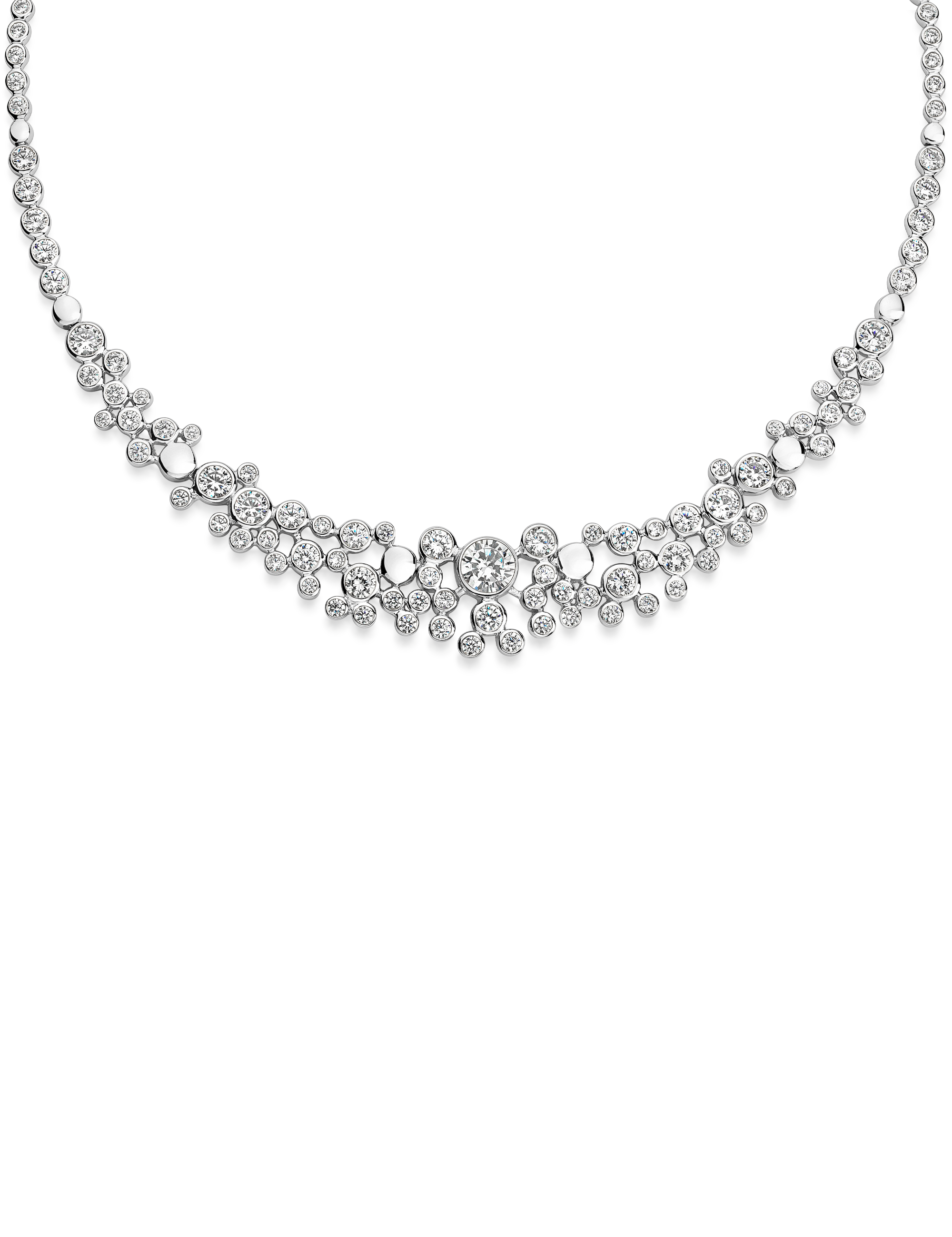 Collier 925/- Silber rhodiniert mit Zirkonia