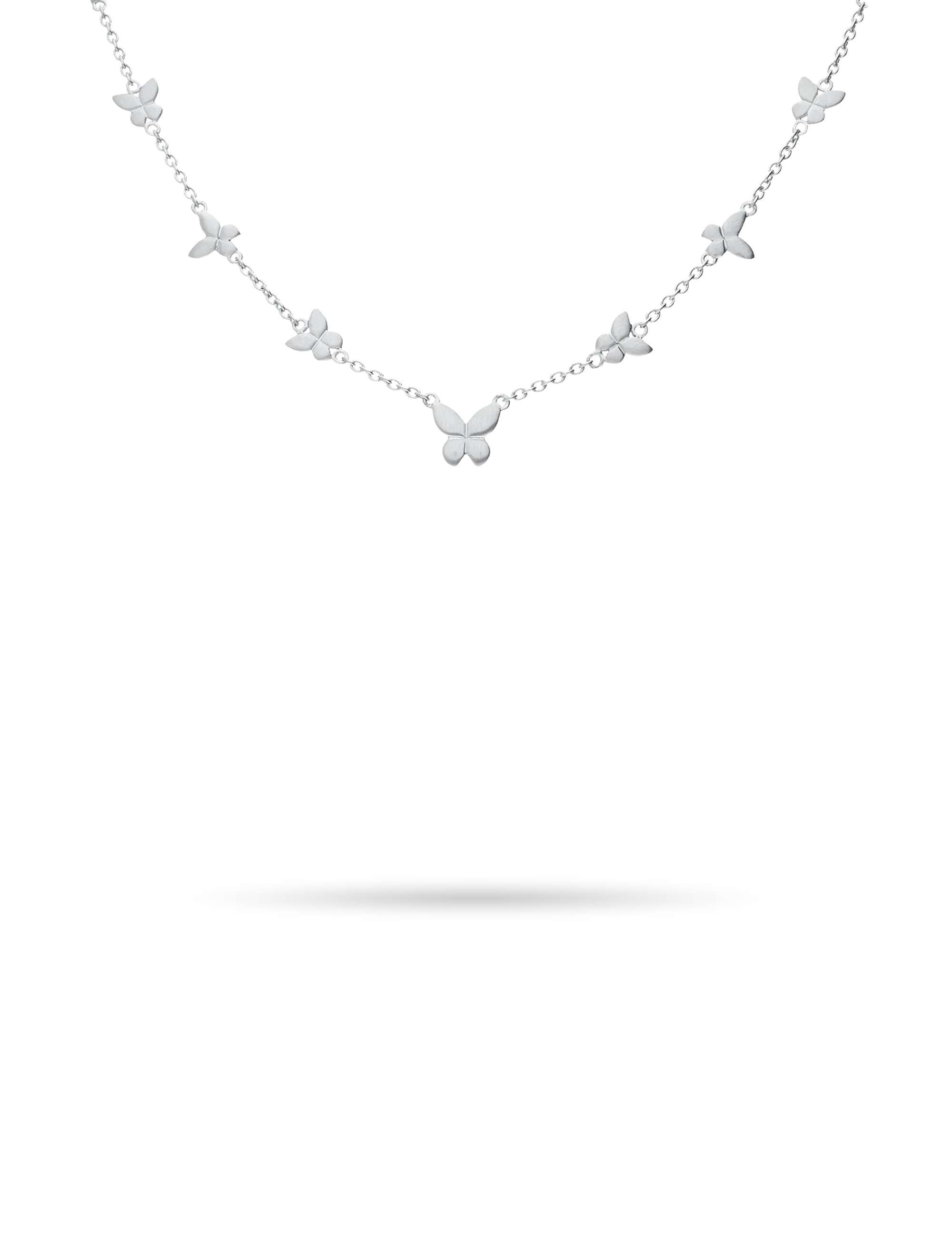 Collier Silber rhodiniert mit Schmetterlingen