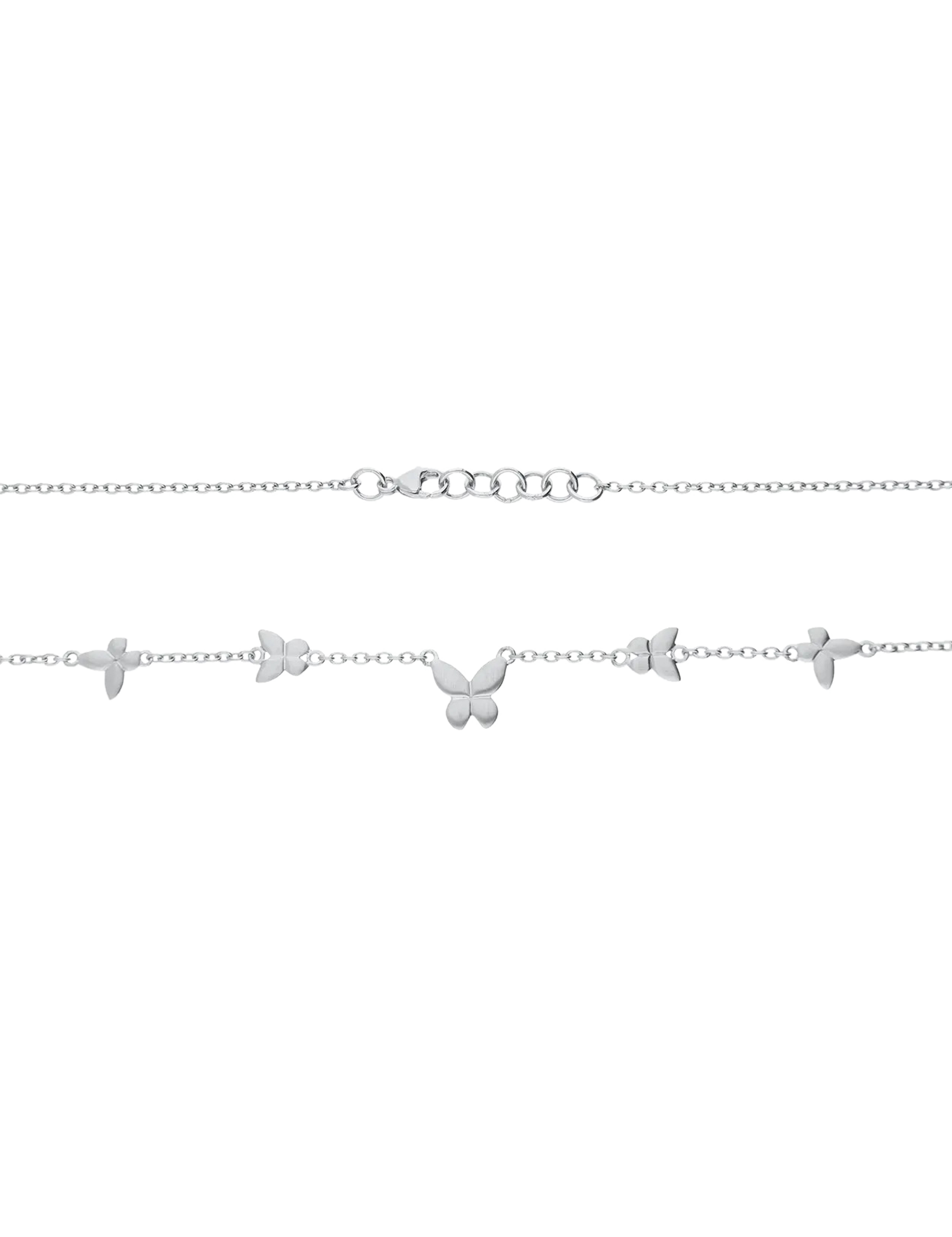 Collier Silber rhodiniert mit Schmetterlingen 46667-2
