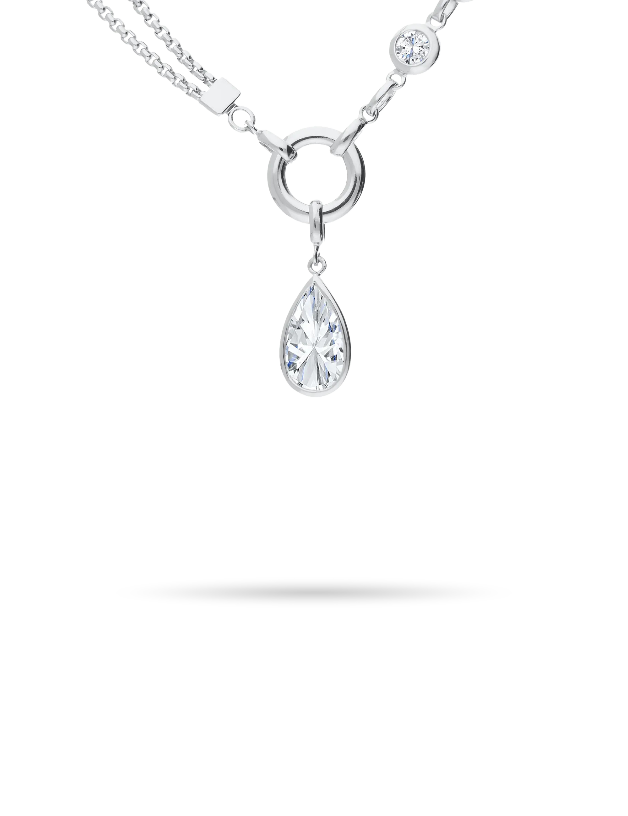 Collier Silber rhodiniert mit Zirkonia 46668-1