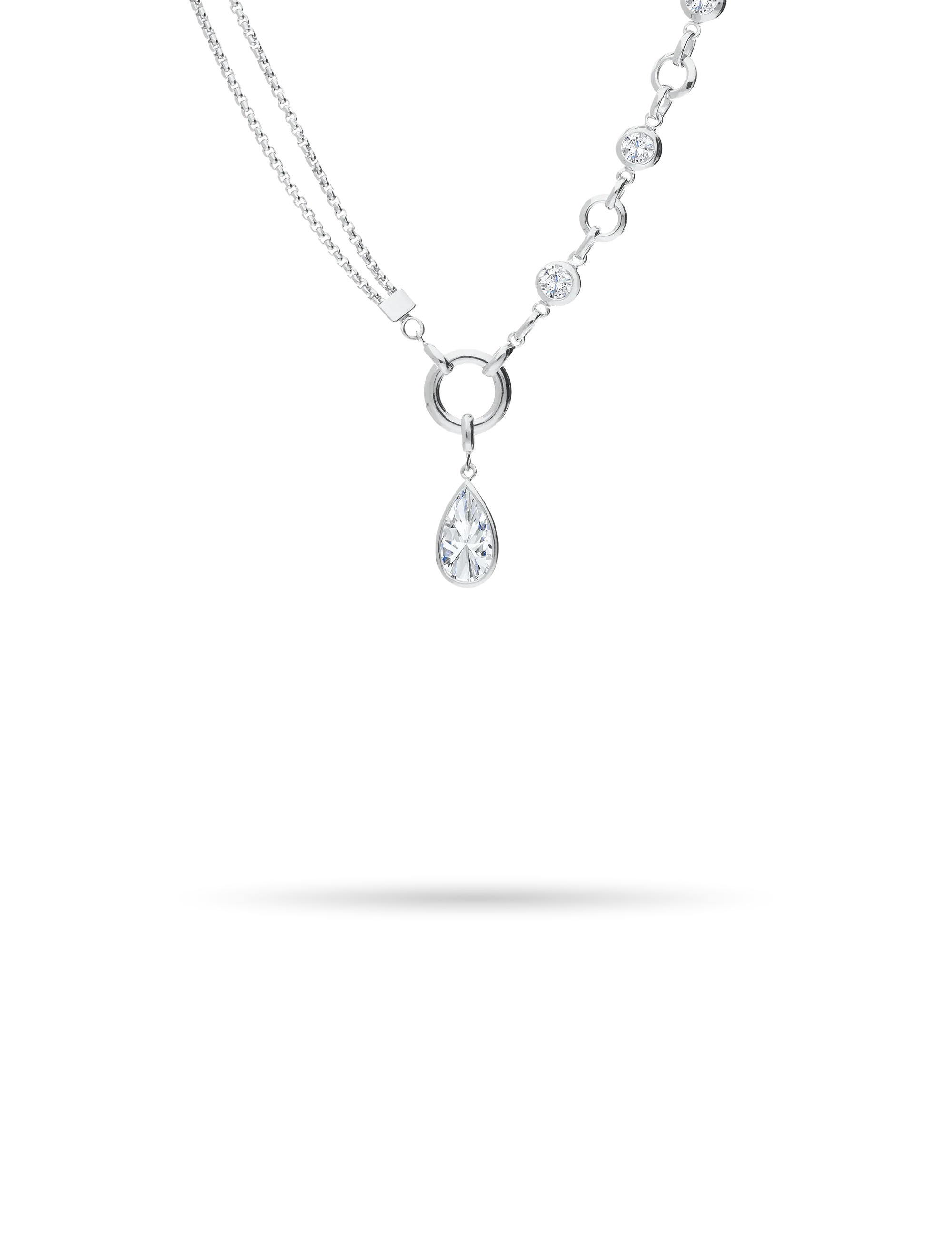 Collier Silber rhodiniert mit Zirkonia