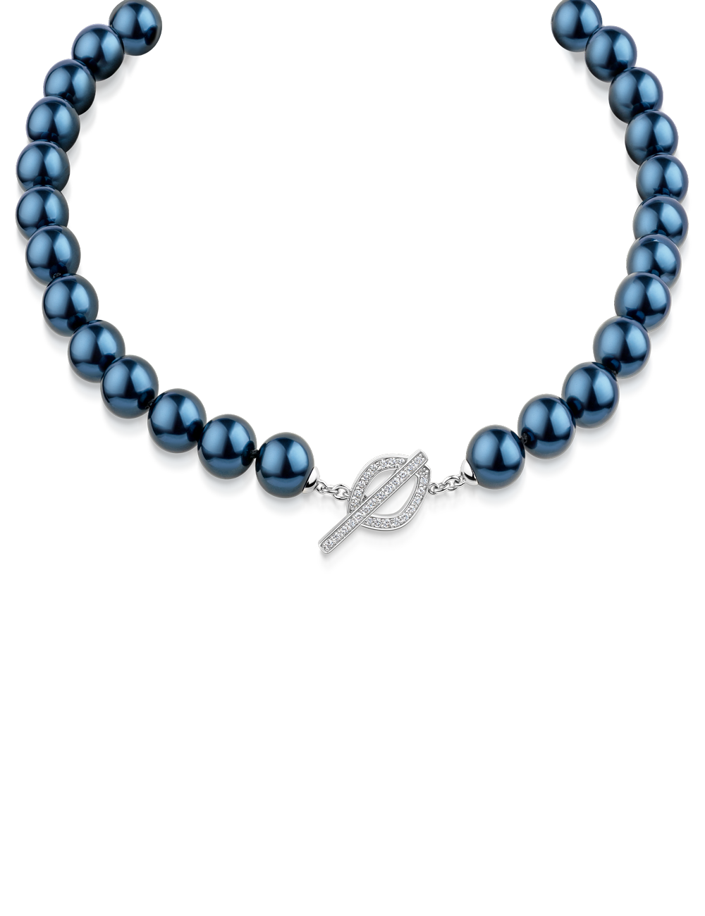 Collier mit Muschelkernperle 12 mm – nachtblau