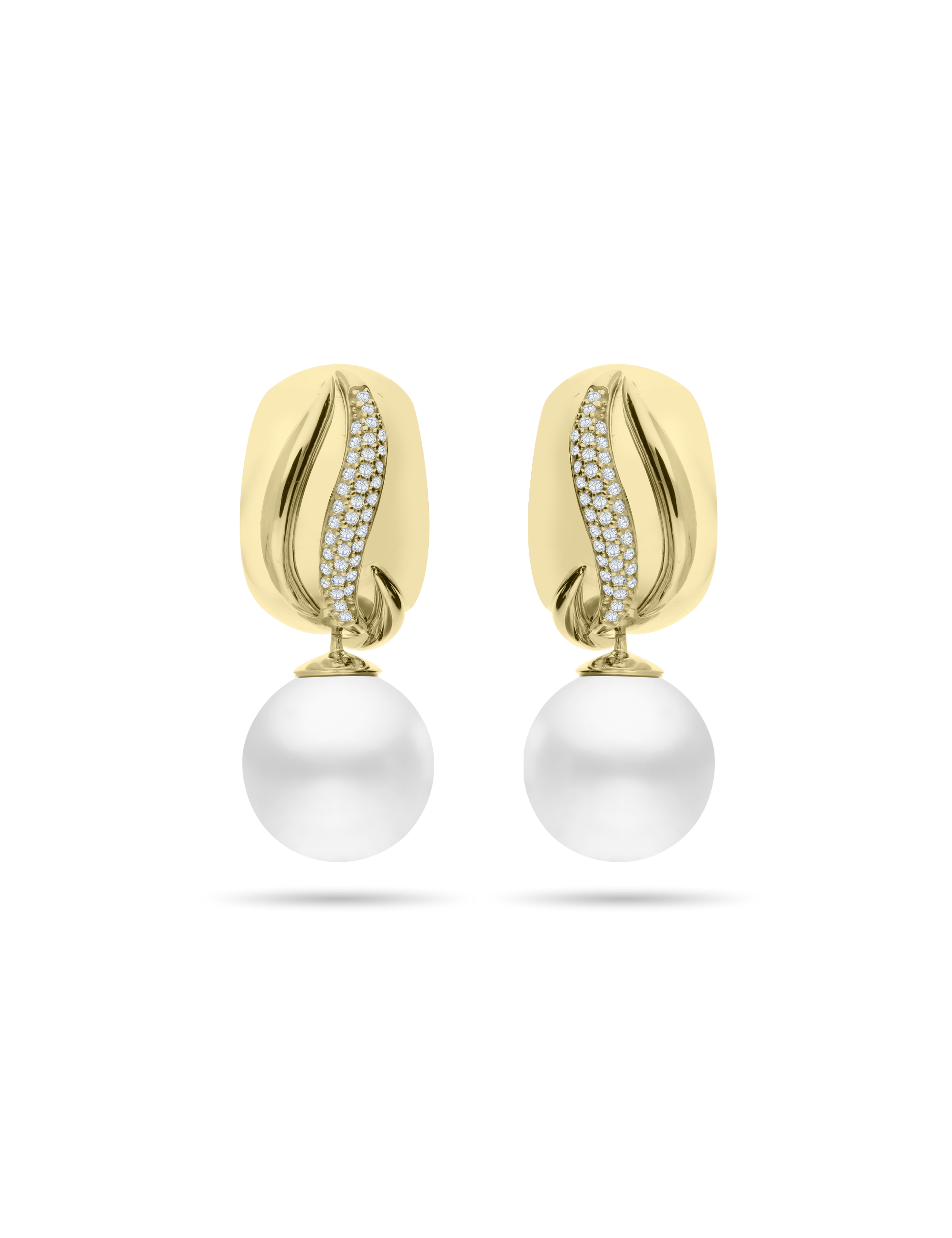 Creole 925/- Silber goldplattiert mit Perle 12mm