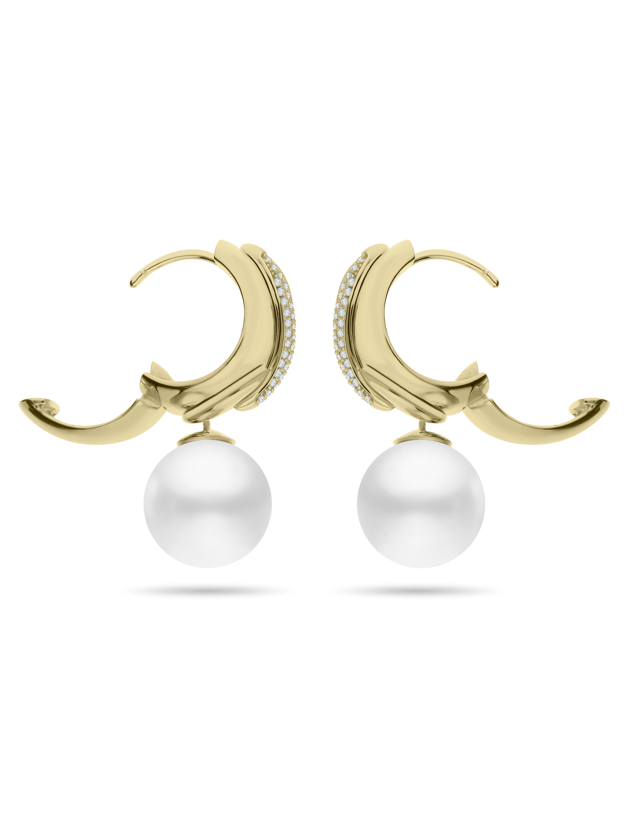 Creole 925 Silber goldplattiert mit Perle 12mm 36465_3