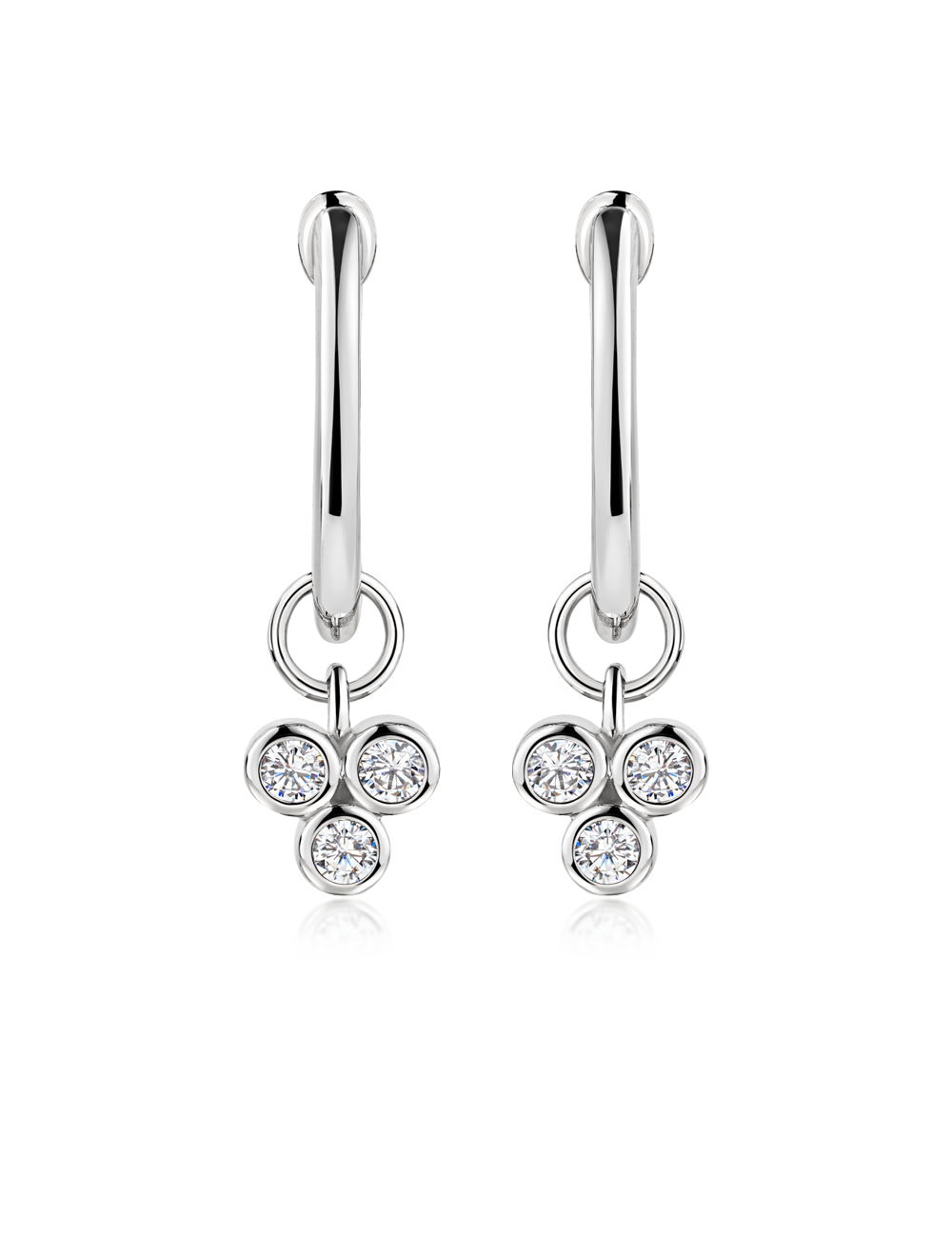 Creolen "Herz" 925/- Silber rhodiniert