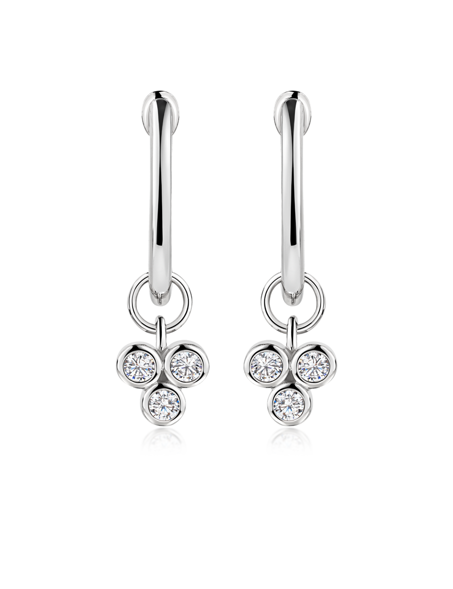 Creolen "Herz" 925/- Silber rhodiniert