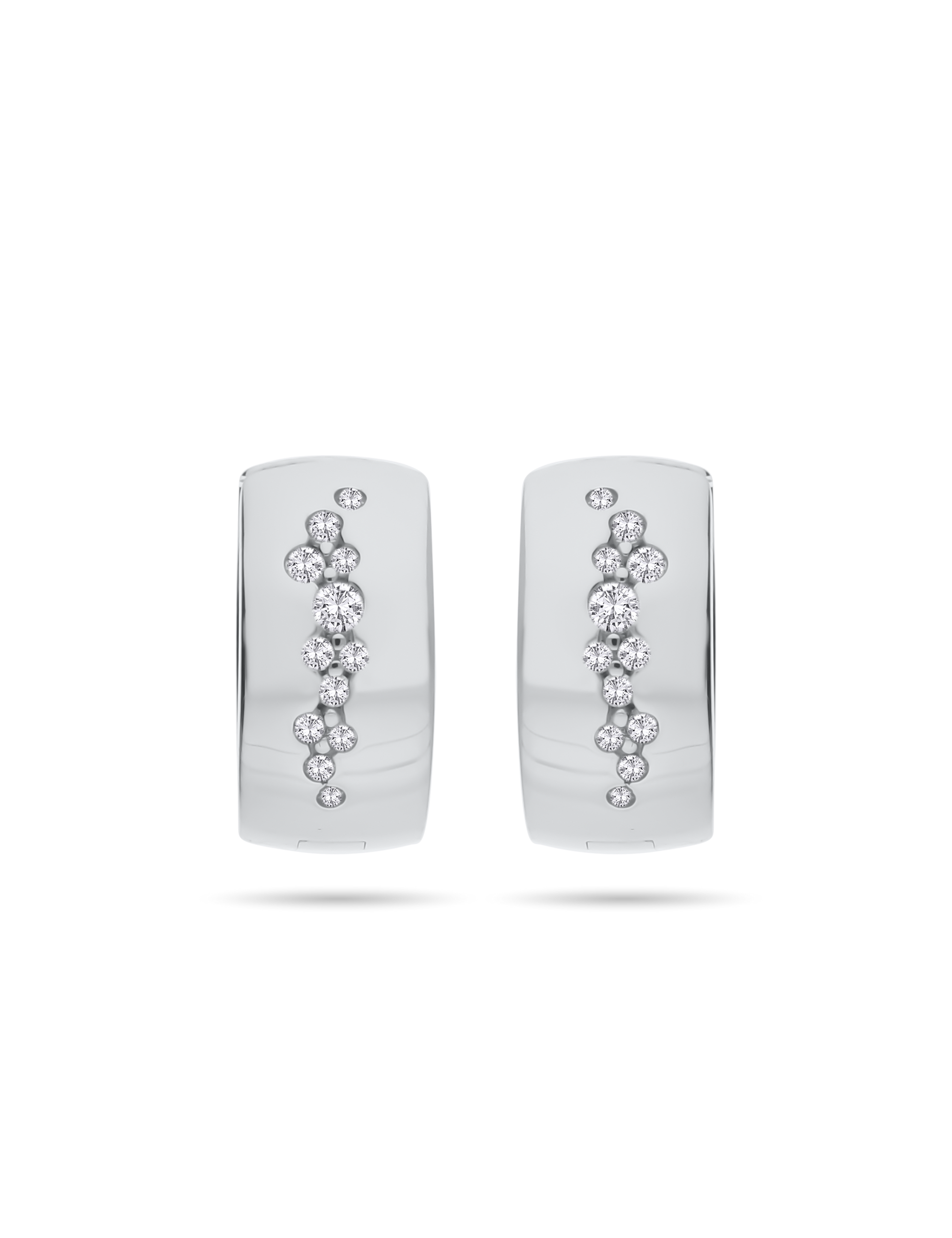 Kleine ronde creolen voor dames, 925 sterling zilver, met zirkonia, cirkel, oorbellen, hoepels, diameter: 13 mm, 13 mm, Sterling zilver, Zirkonia