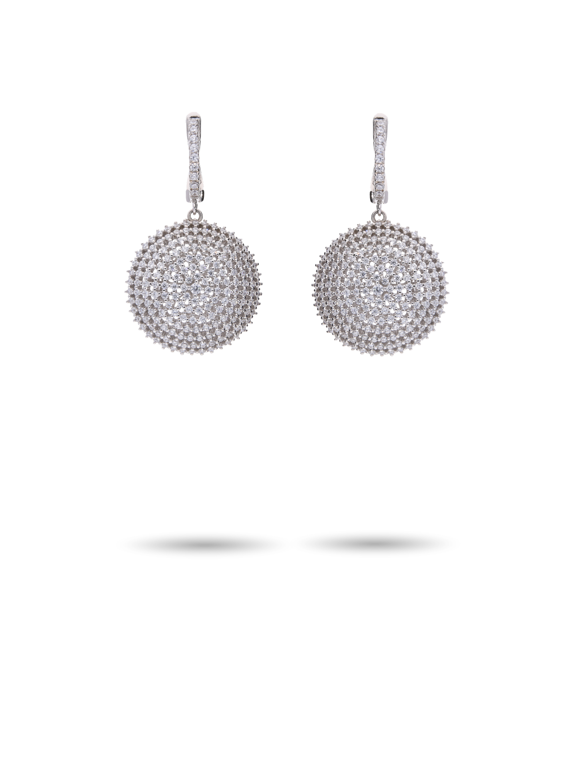 Creolen, Silber rhodiniert mit Zirkonia