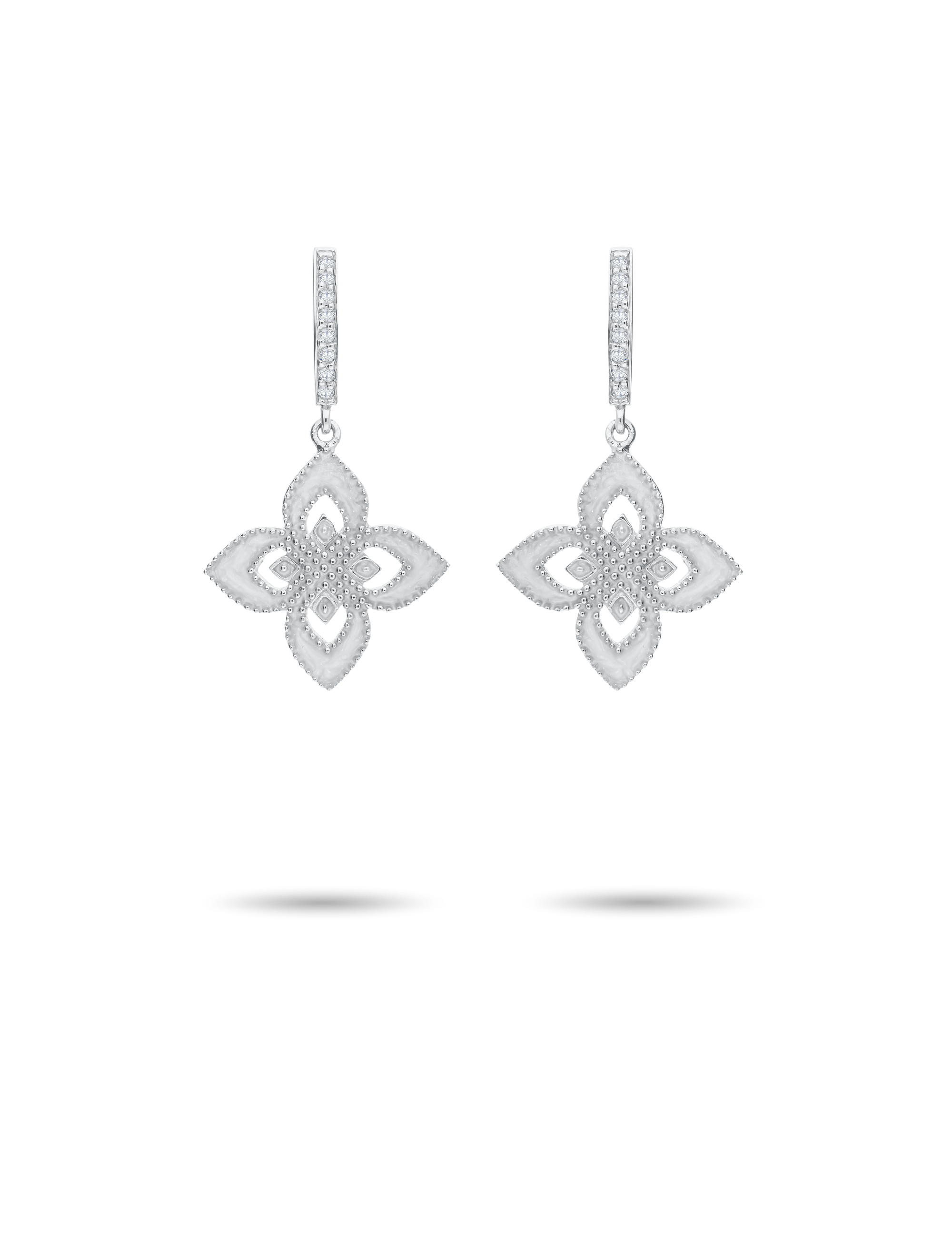 Creolen, Silber rhodniert mit Zirkonias