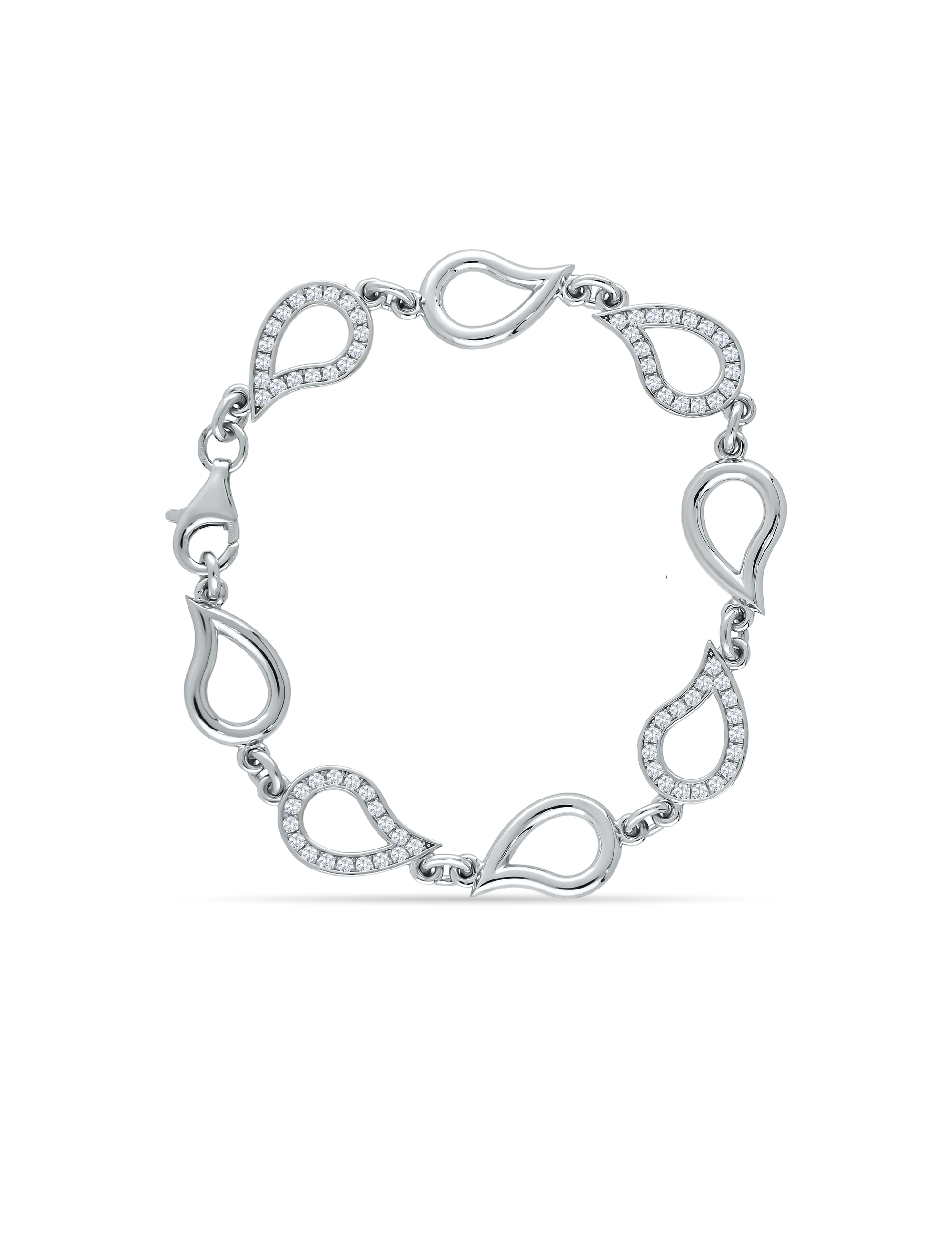 Modern Armband, 925/- Silber rhodiniert mit Zirkonia