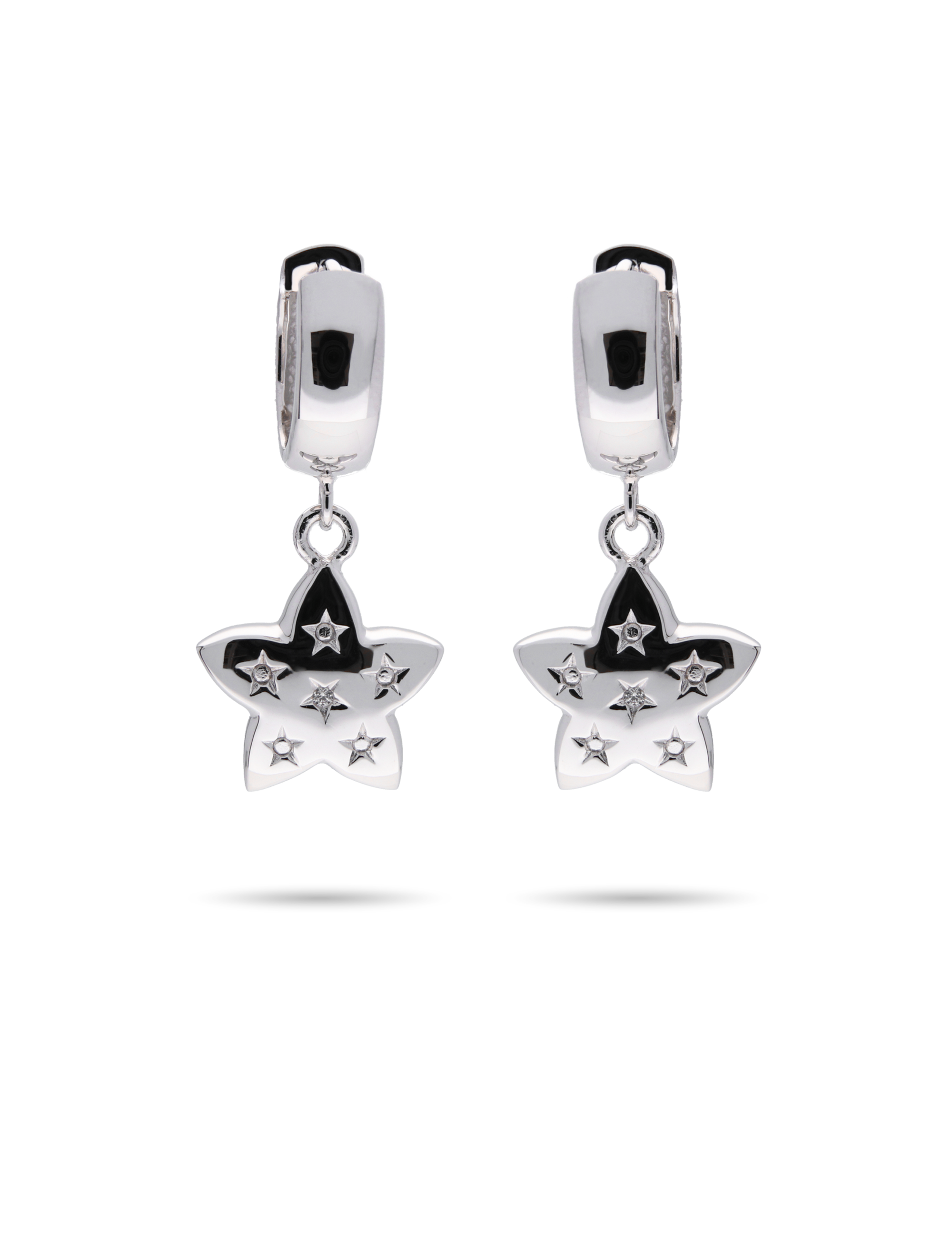 Modern Creole Stern, 925/- Silber mit Zirkonia