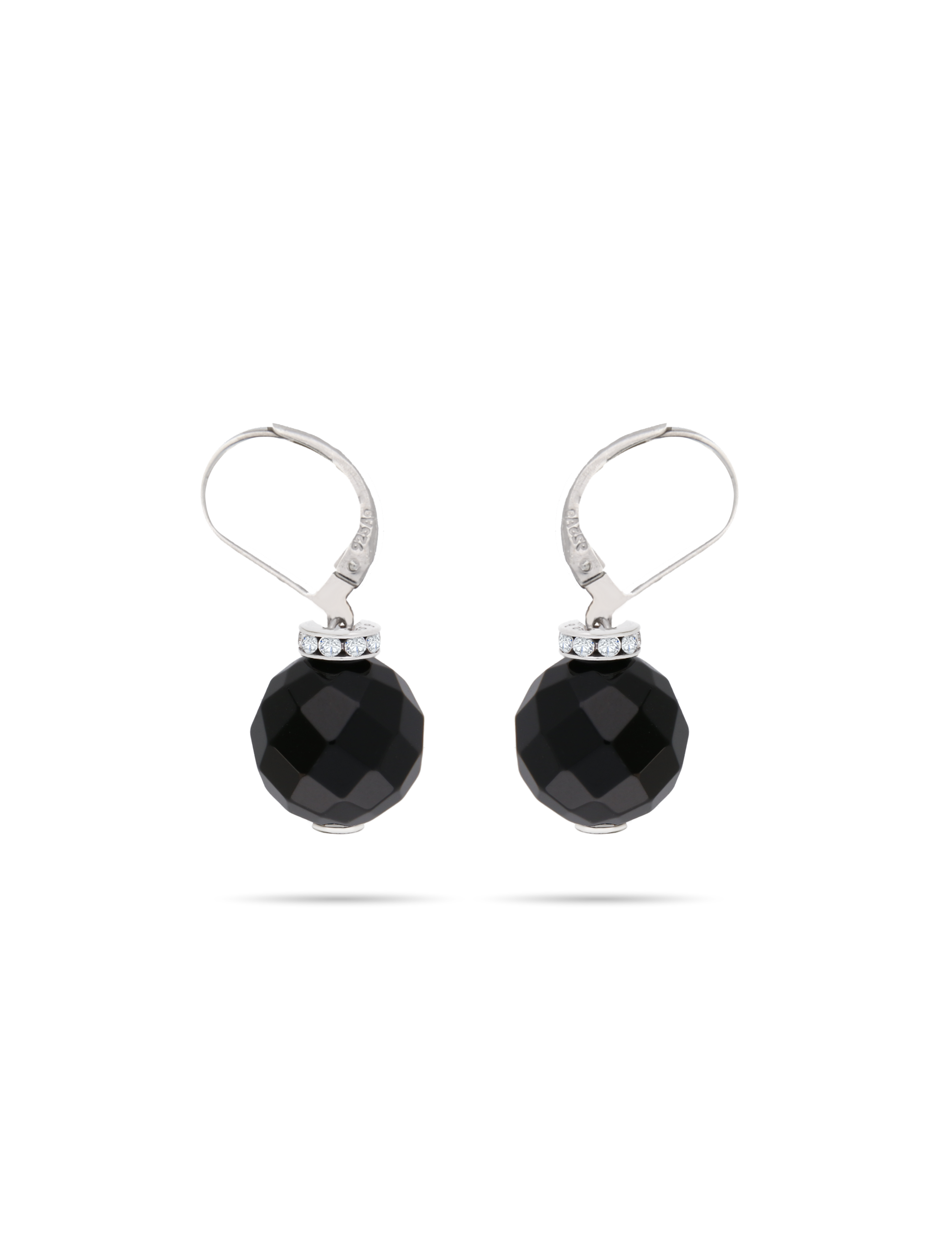 Ohrhaenger 925 Silber rhodiniert mit Onyxkugel facettiert 37875_2