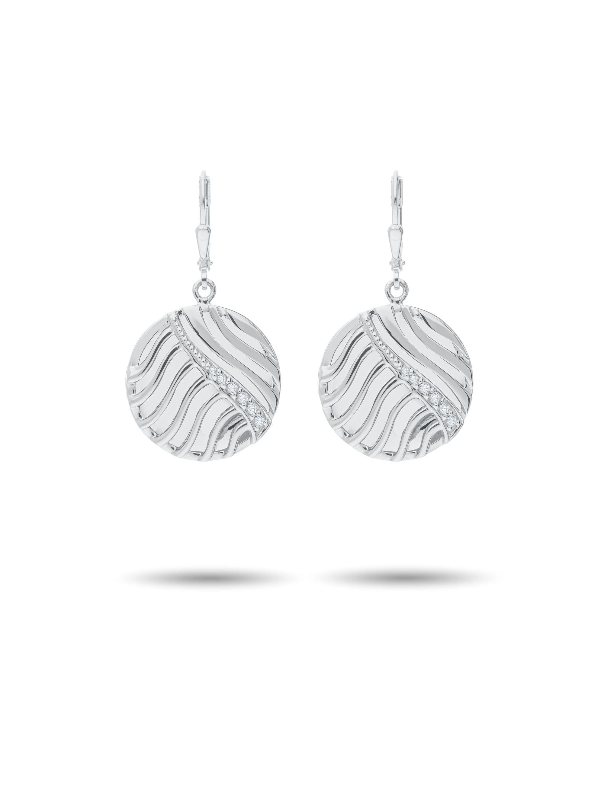 Ohrhänger, Silber rhodiniert mit Zirkonia