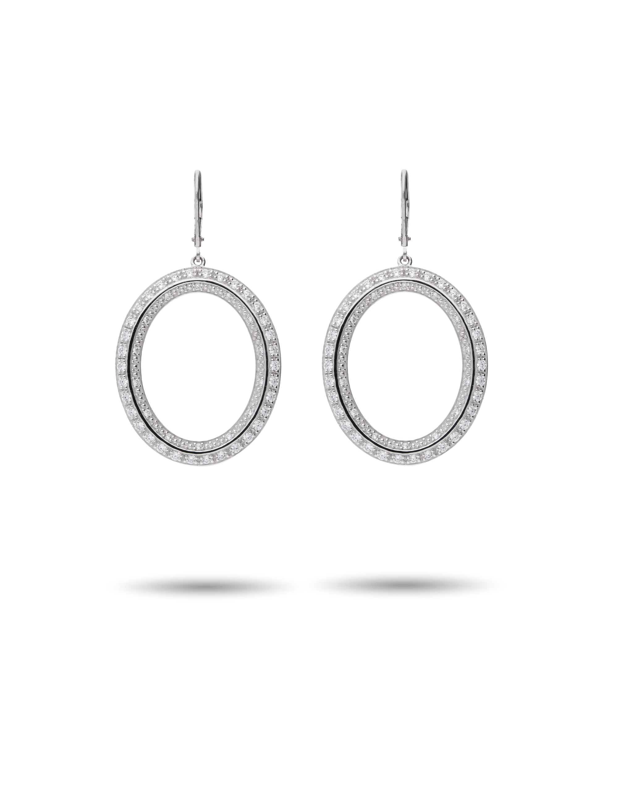 Ohrhänger, Silber rhodiniert mit Zirkonia