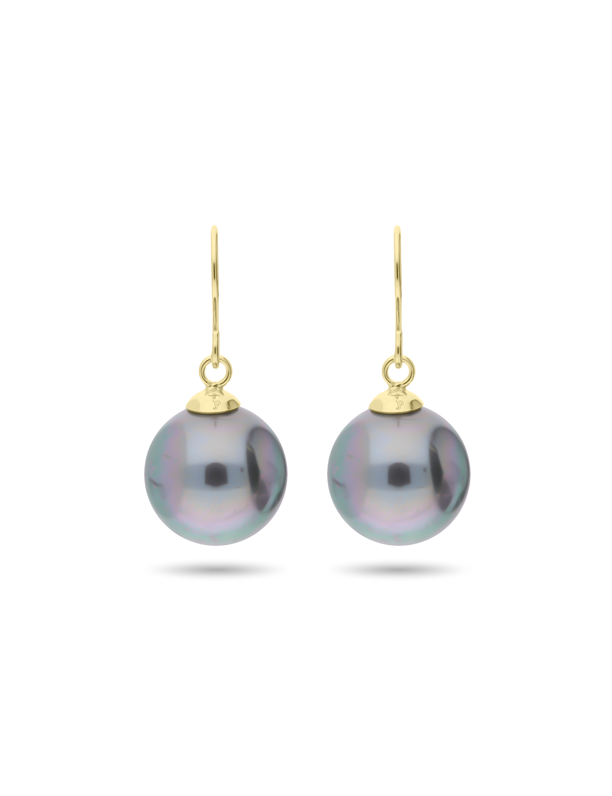 Ohrhaken 925/- Silber goldplattiert mit Perle 14mm