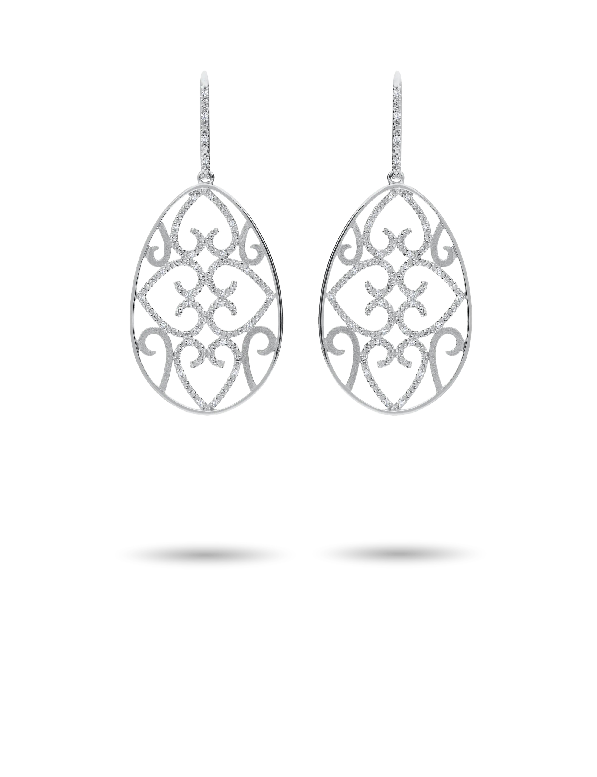 Ohrhaken, 925/- Silber rhodiniert mit Zirkonia