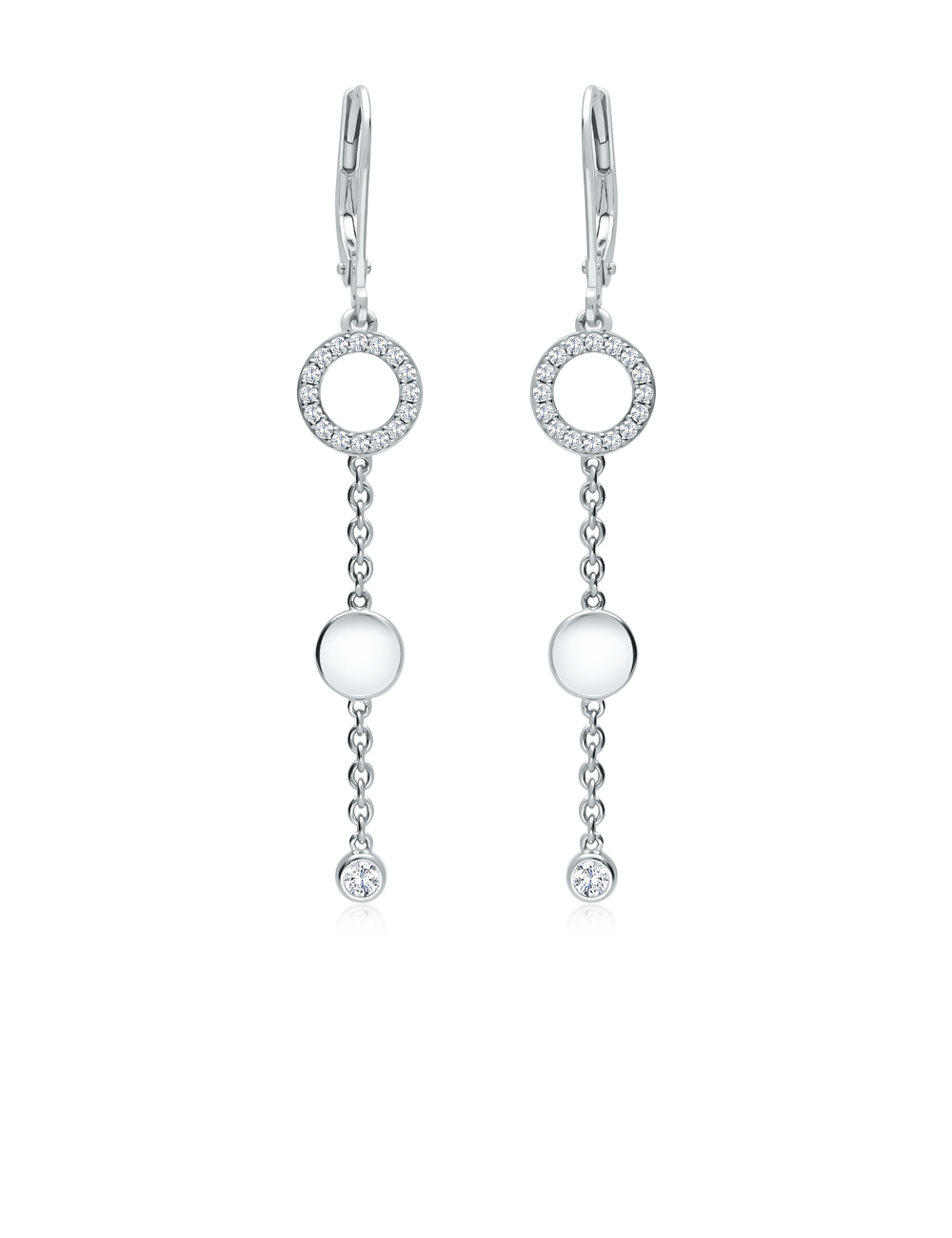 Ohrringe 925/- Silber, Zirkonia weiß