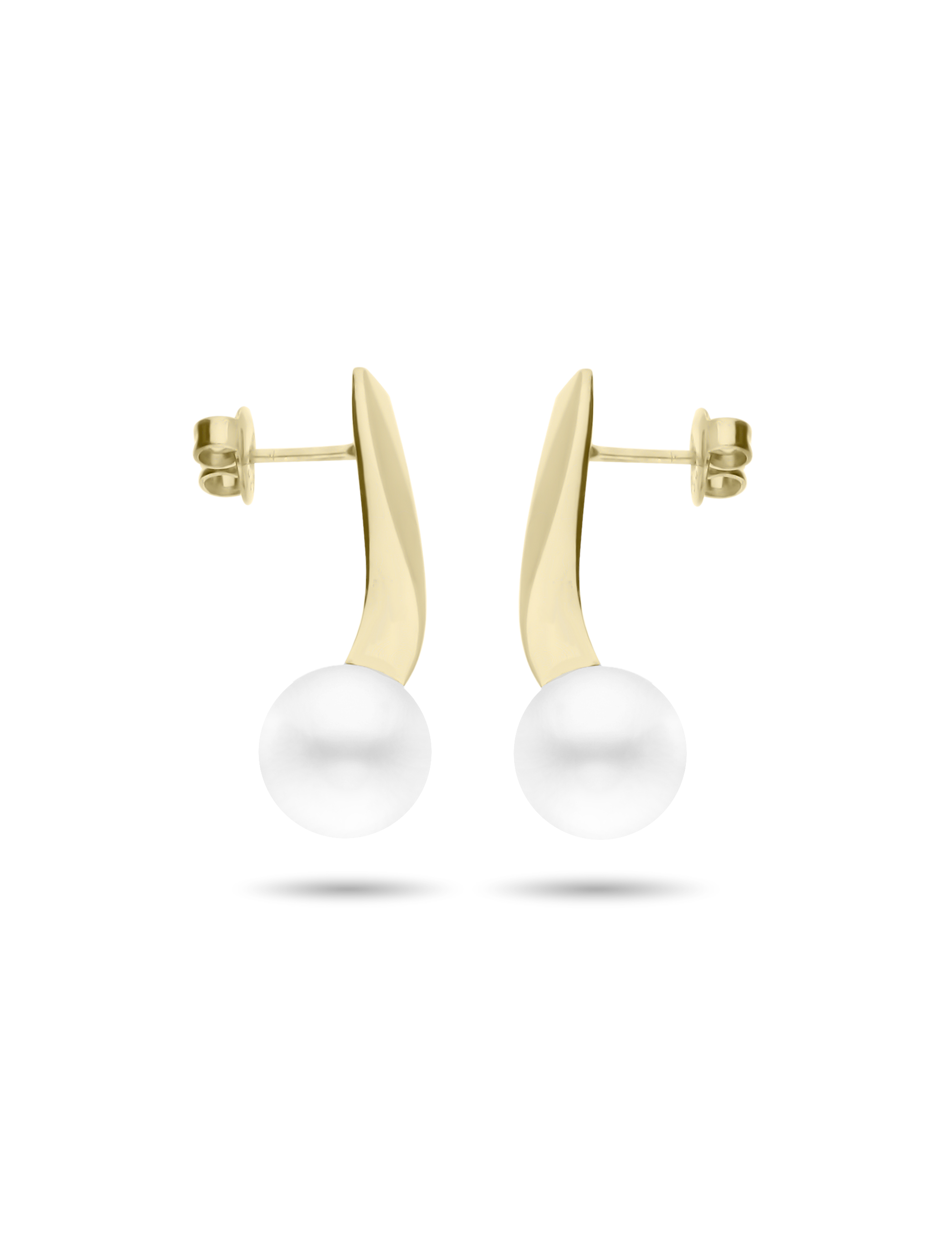 Ohrstecker 925 Silber goldplattiert mit Perle 10mm 36837_2