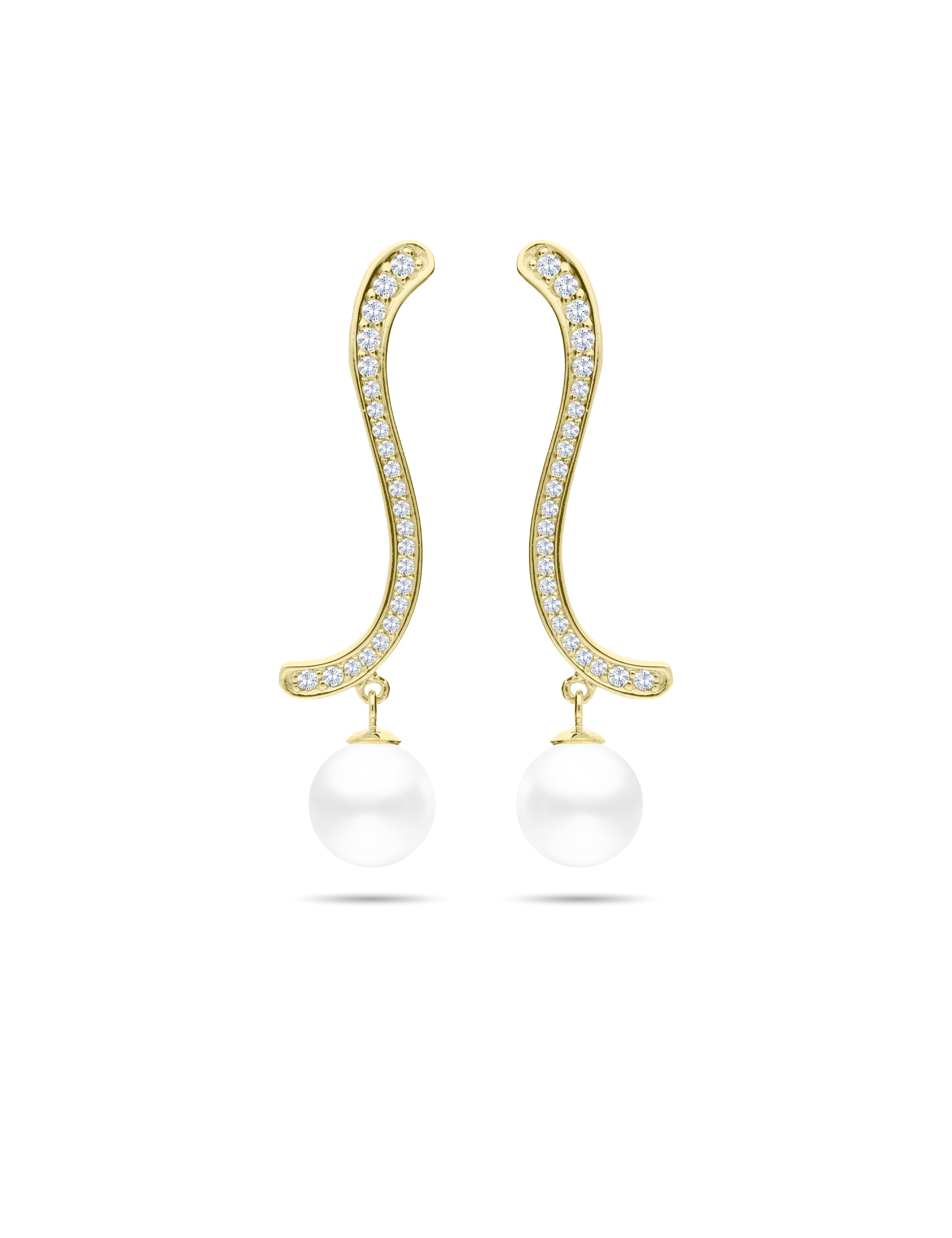 Ohrstecker 925/- Silber goldplattiert mit Perle 11mm