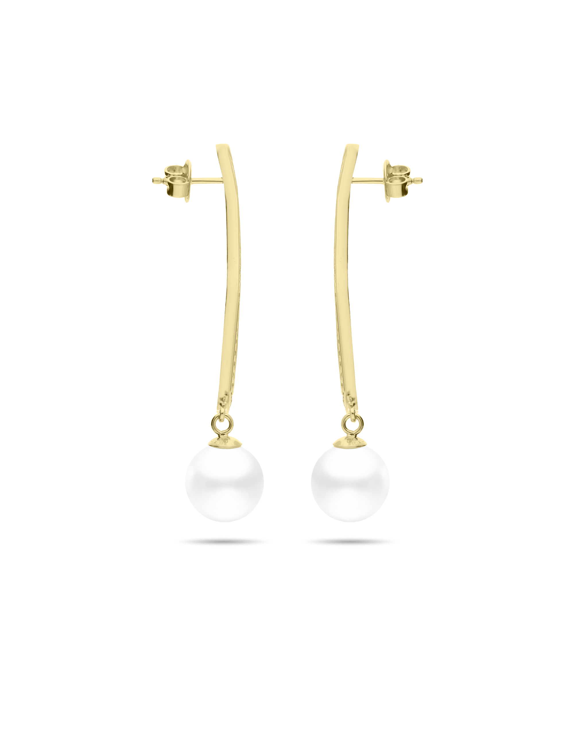 Ohrstecker 925 Silber goldplattiert mit Perle 11mm 36612_2