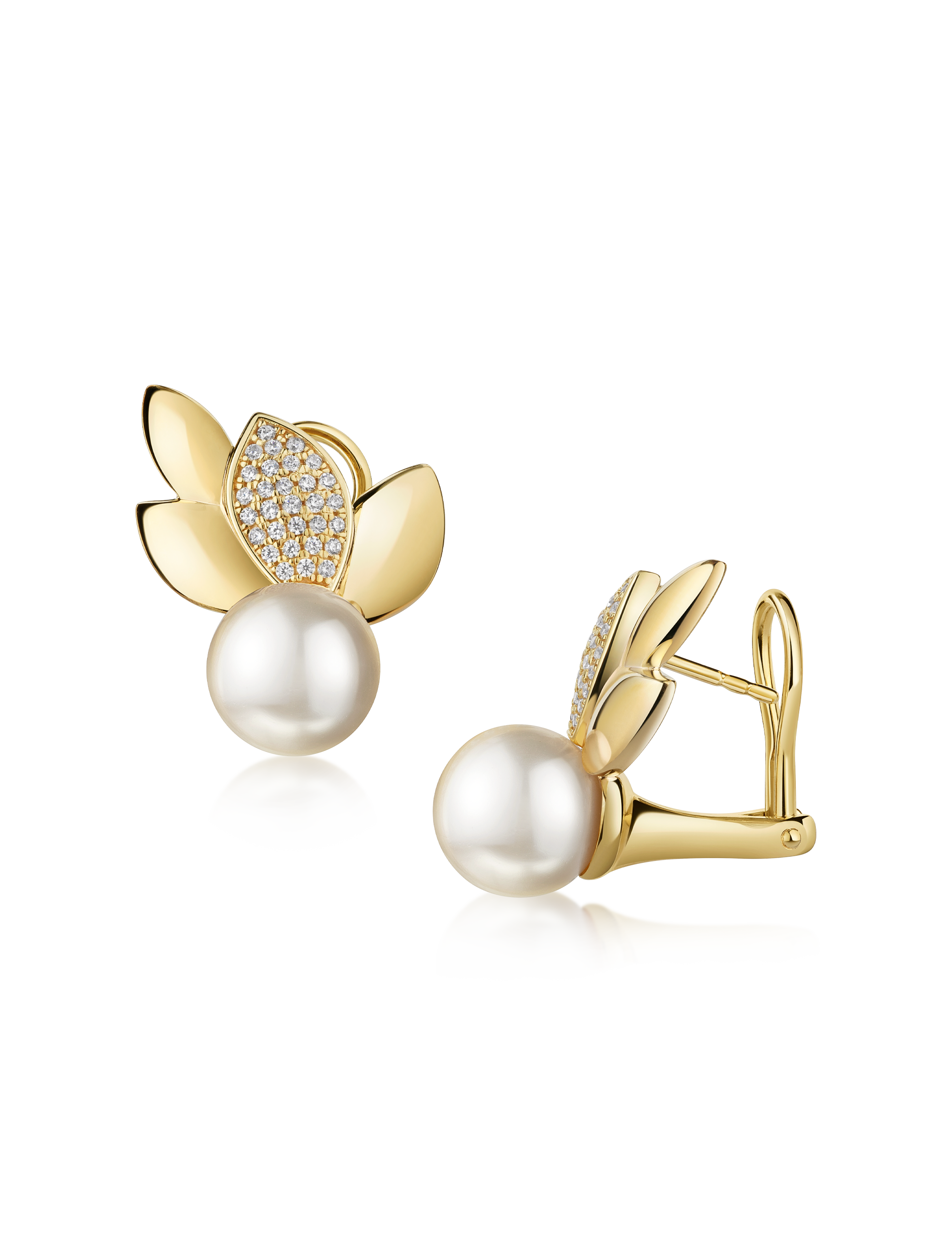 Clip-Stecker 925/- Silber goldplattiert mit Perle