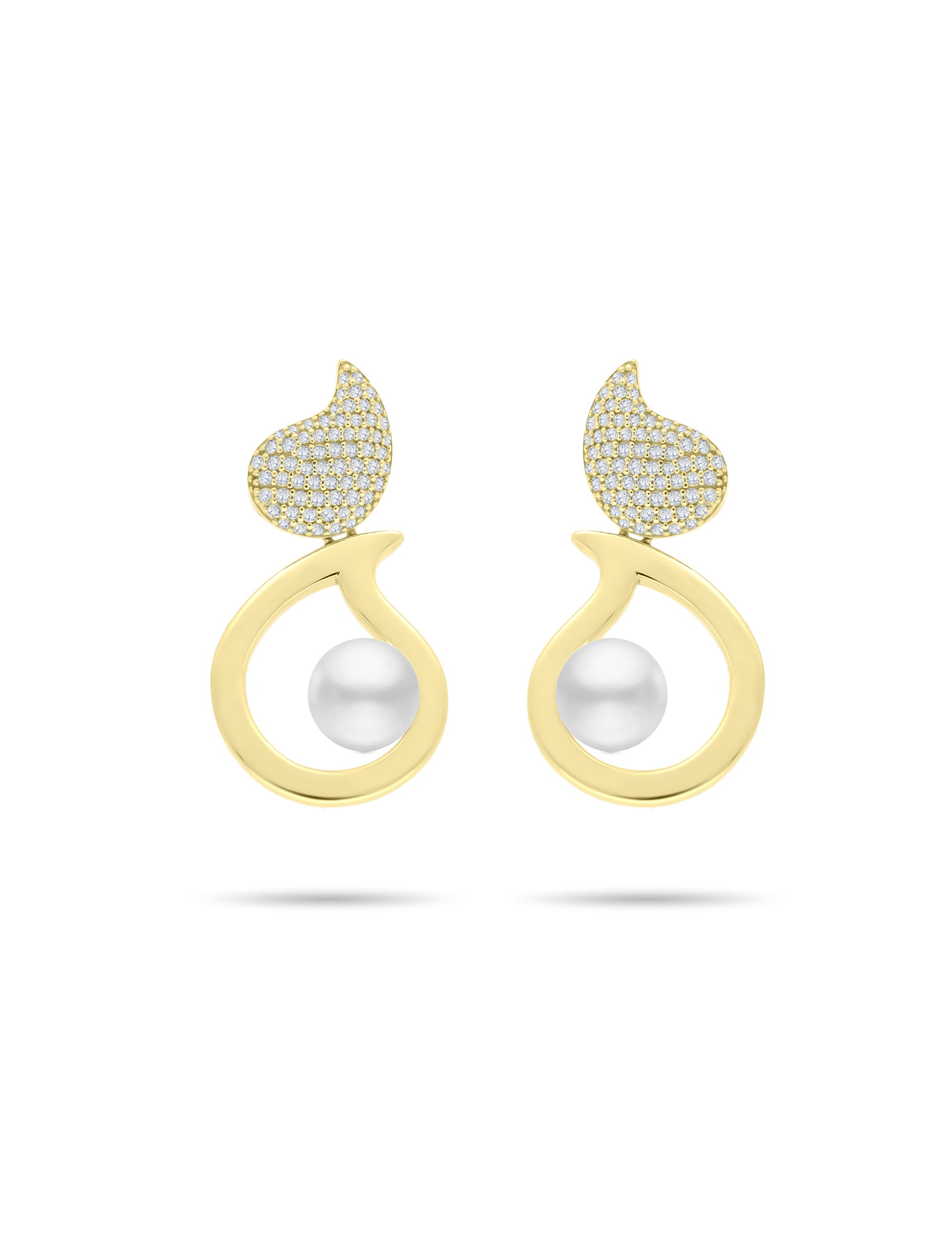 Ohrstecker, 925/- Silber goldplattiert mit Perle