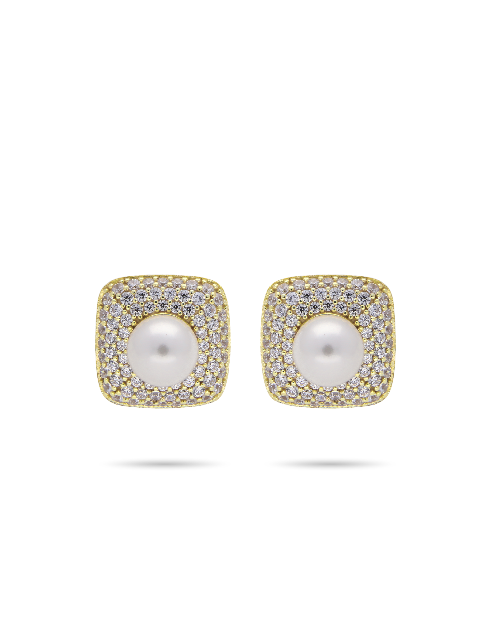 Ohrstecker, 925/- Silber goldplattiert mit Zirkonia