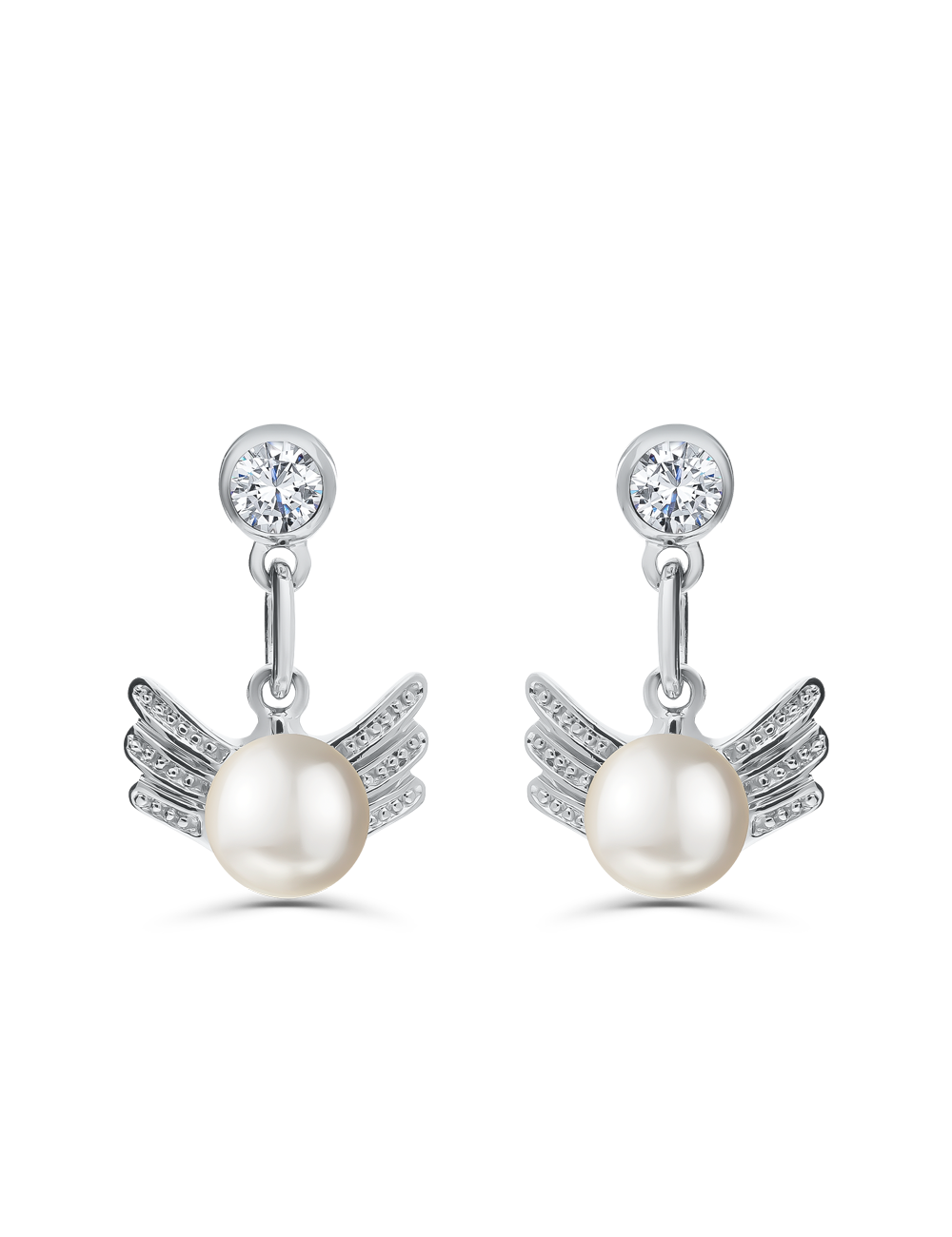 Ohrstecker Silber rhodiniert mit Perle 8mm