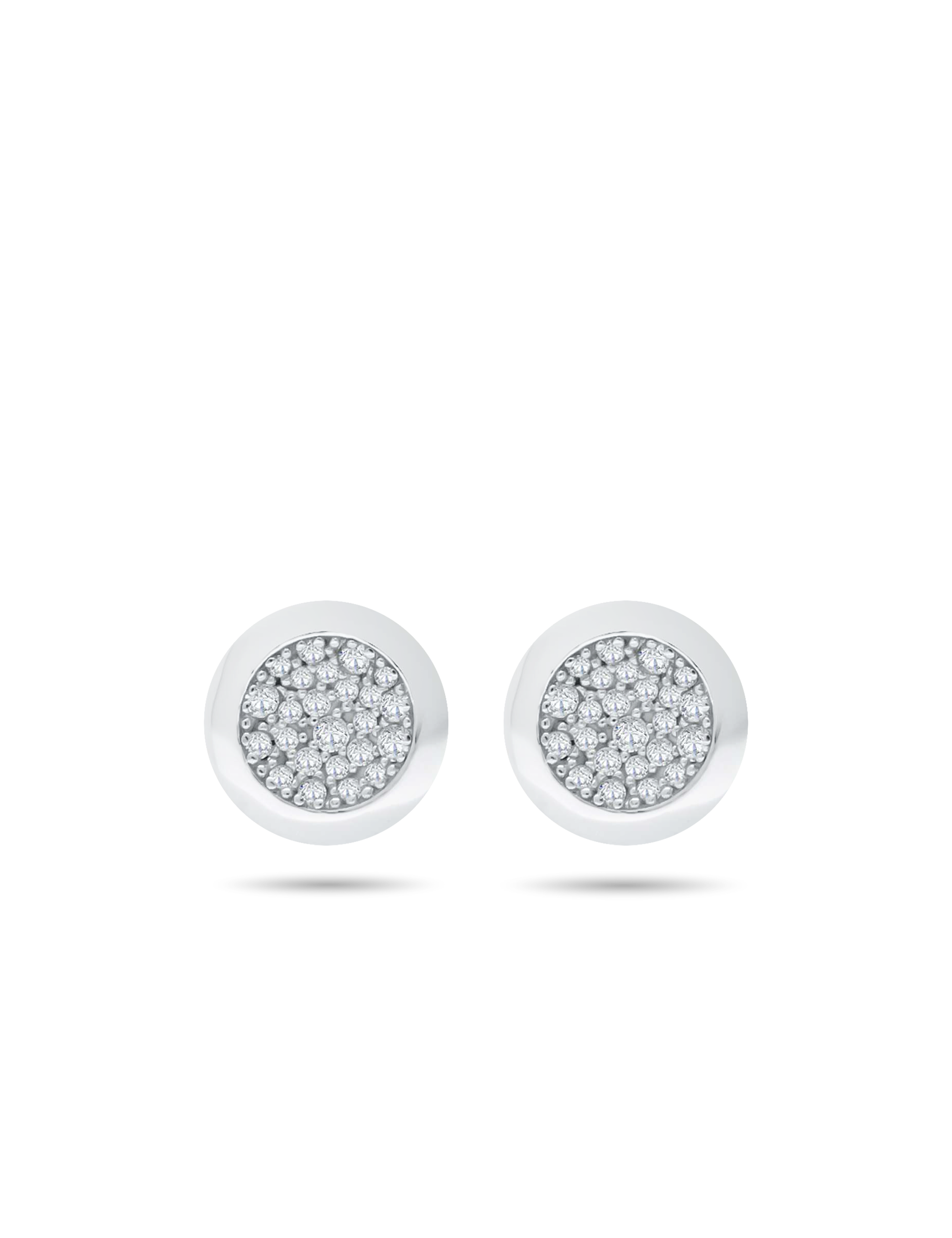 Ohrstecker 925/- Silber rhodiniert mit weißen Zirkonias