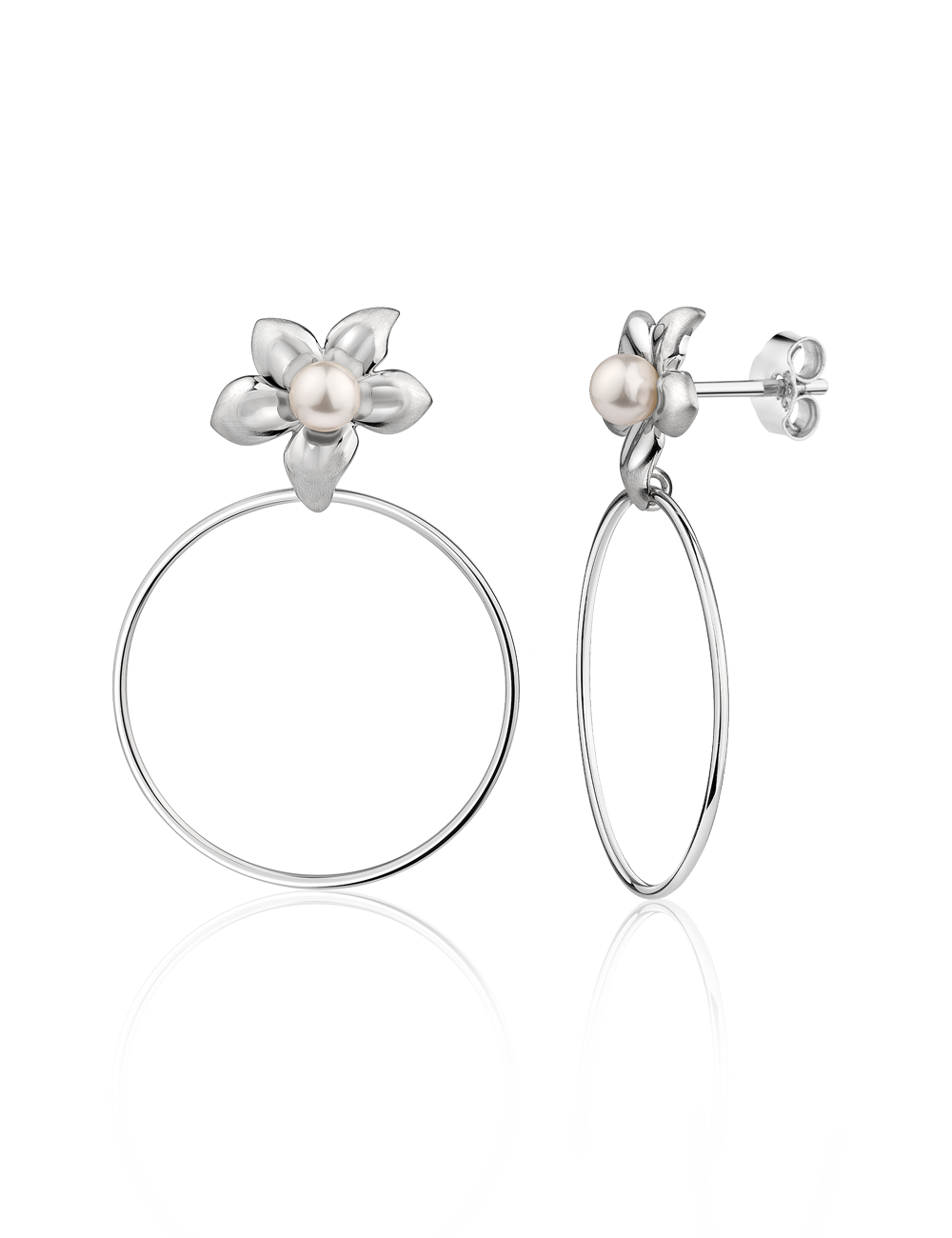 Ohrstecker "Blume" 925/- Silber rhodiniert