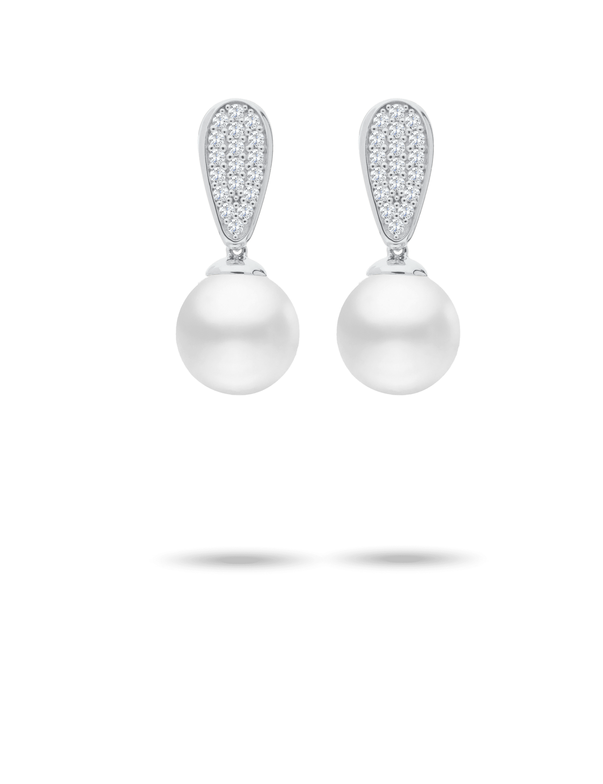 Ohrstecker, Silber rhodiniert mit Perle 12 mm