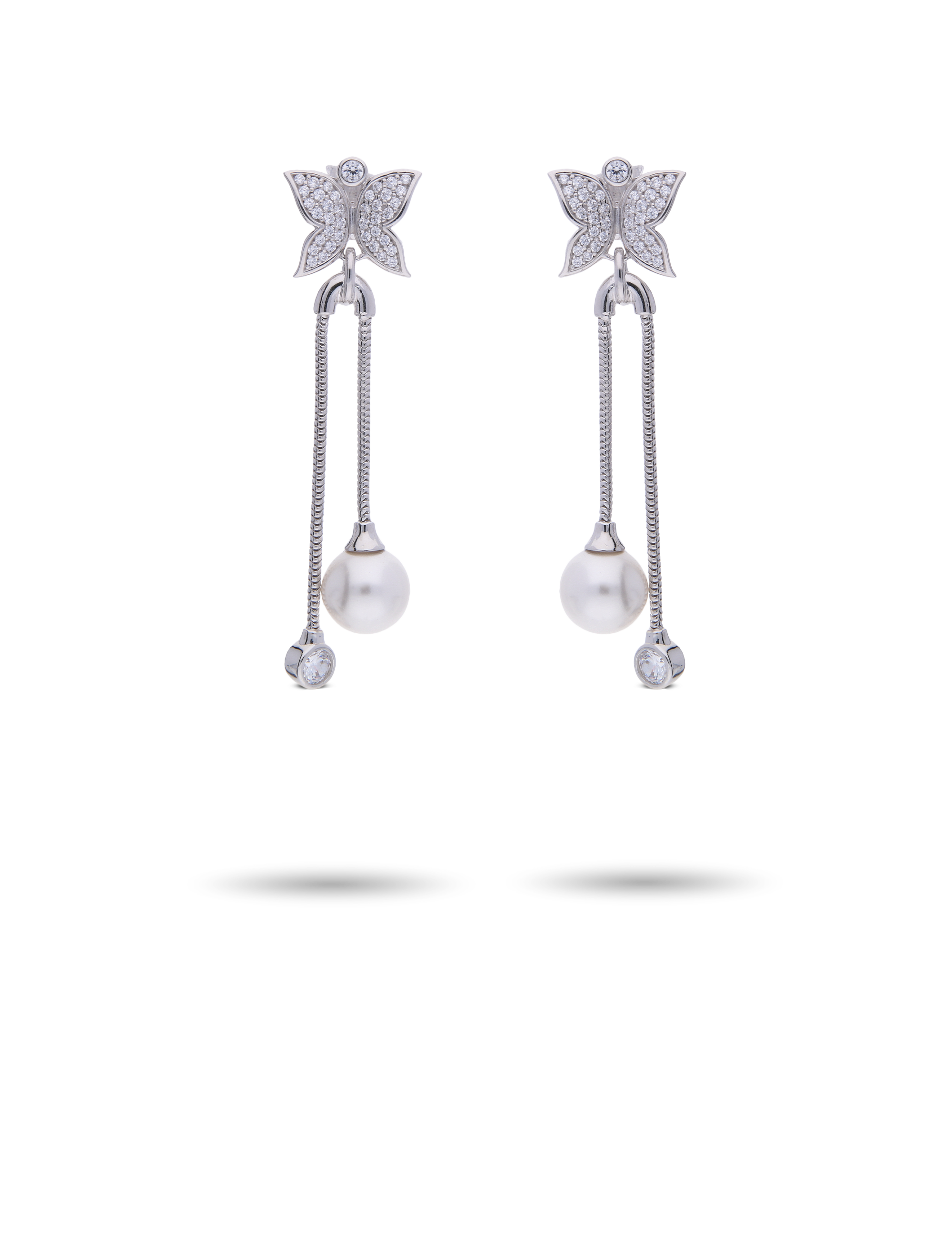 Ohrstecker, Silber rhodiniert mit Zirkonias
