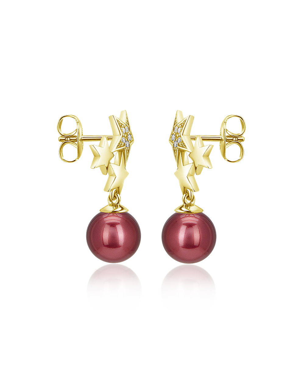#Legierung_goldplattiert #Muschelkernperle_rot