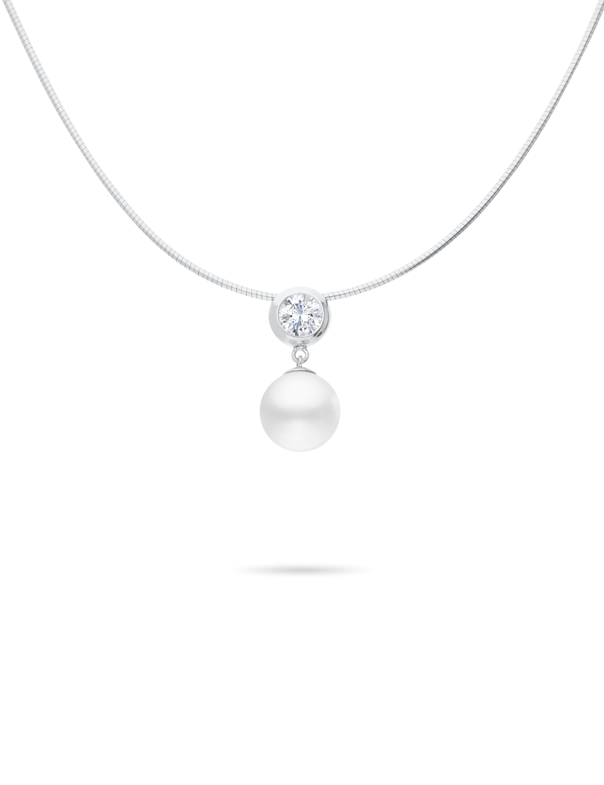 Omegareif mit Anhänger, 925/- Silber 43cm