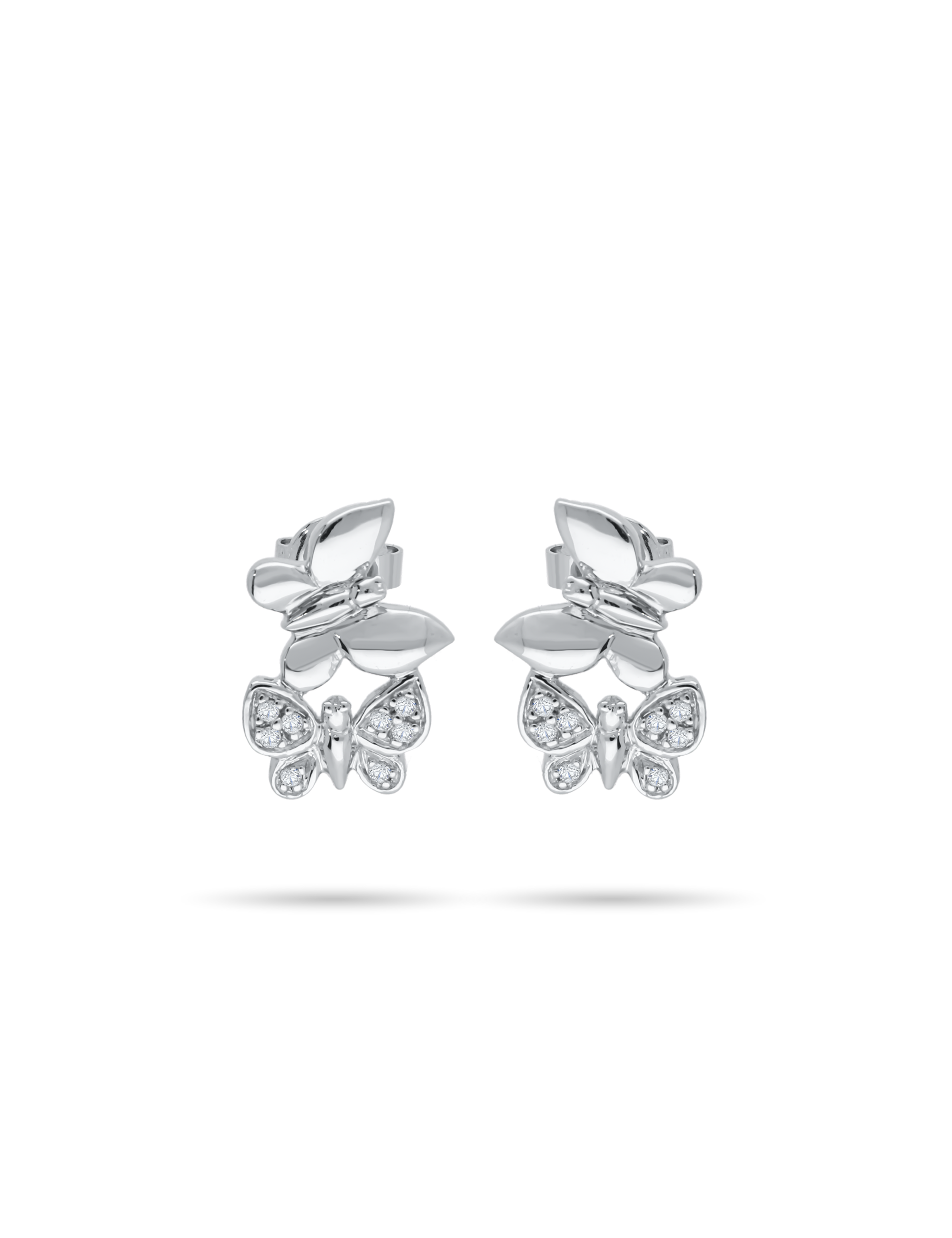 Paradise Ohrstecker Schmetterling, 925/- Silber mit Zirkonia