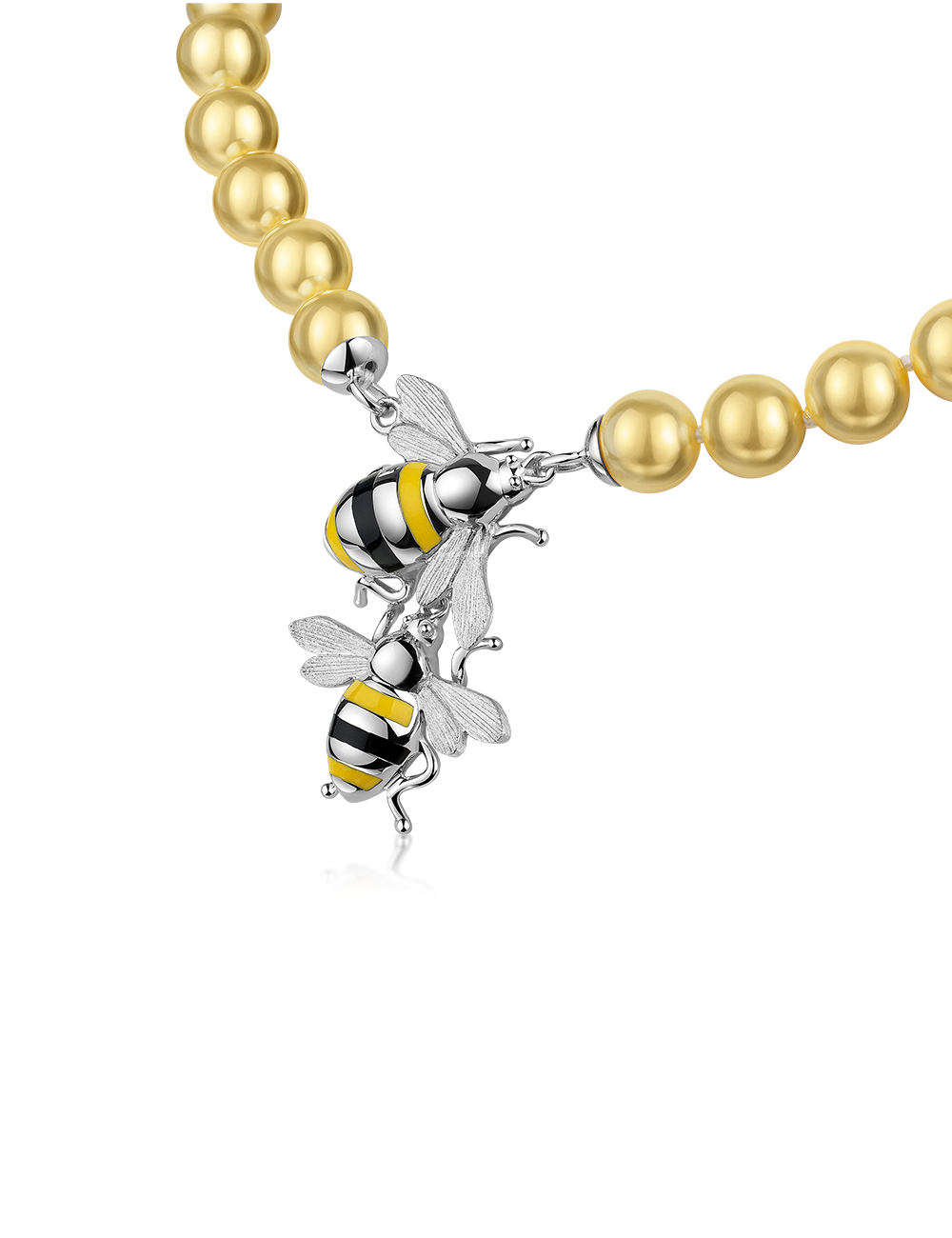 Perlencollier Biene mit Magnetverschluss 45cm 47772_2