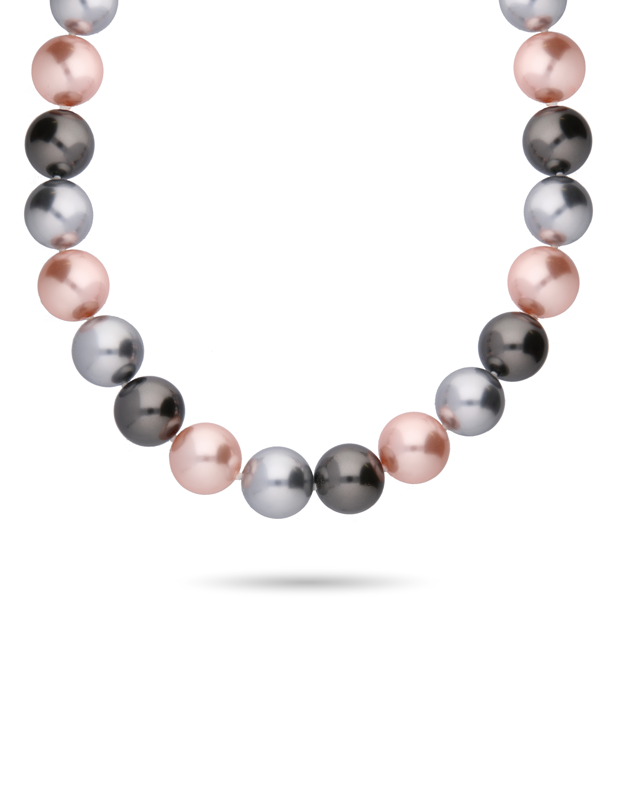 #Muschelkernperle_grau/rosa/anthrazit