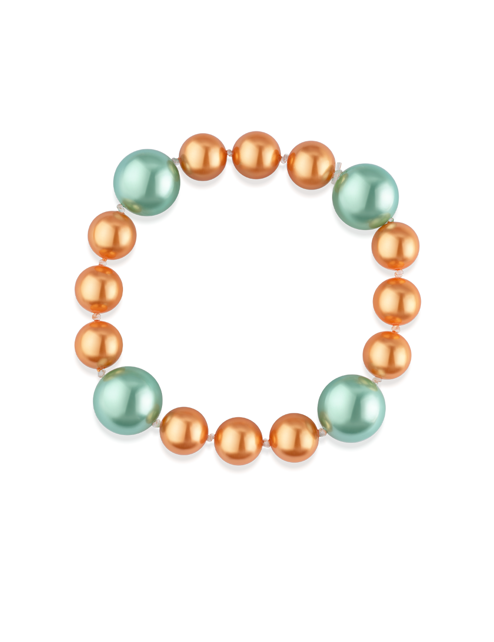 #Muschelkernperle_orange / türkis