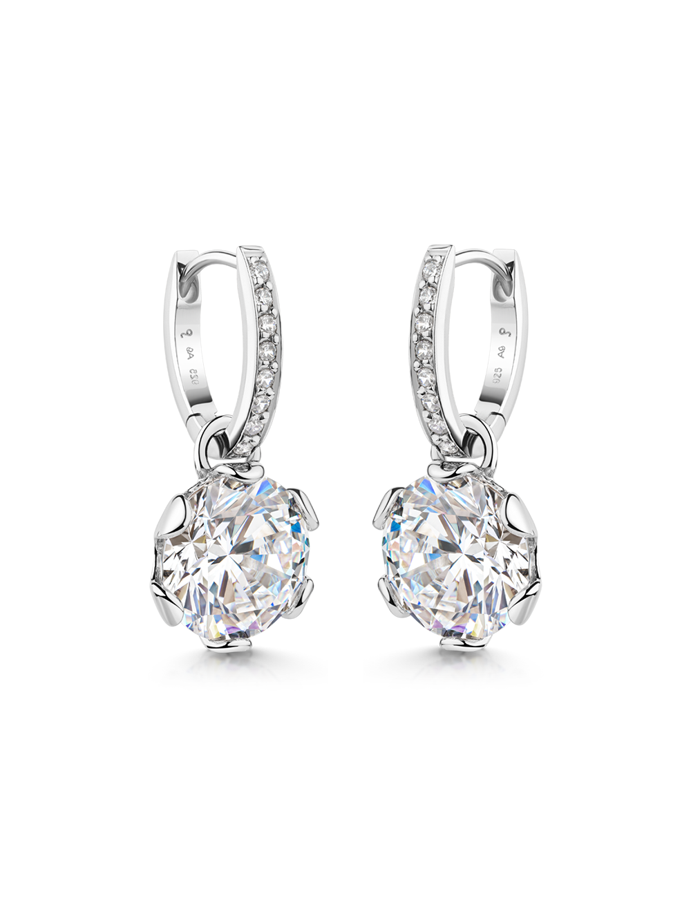 Creolen 925/- Silber mit Zirkonia
