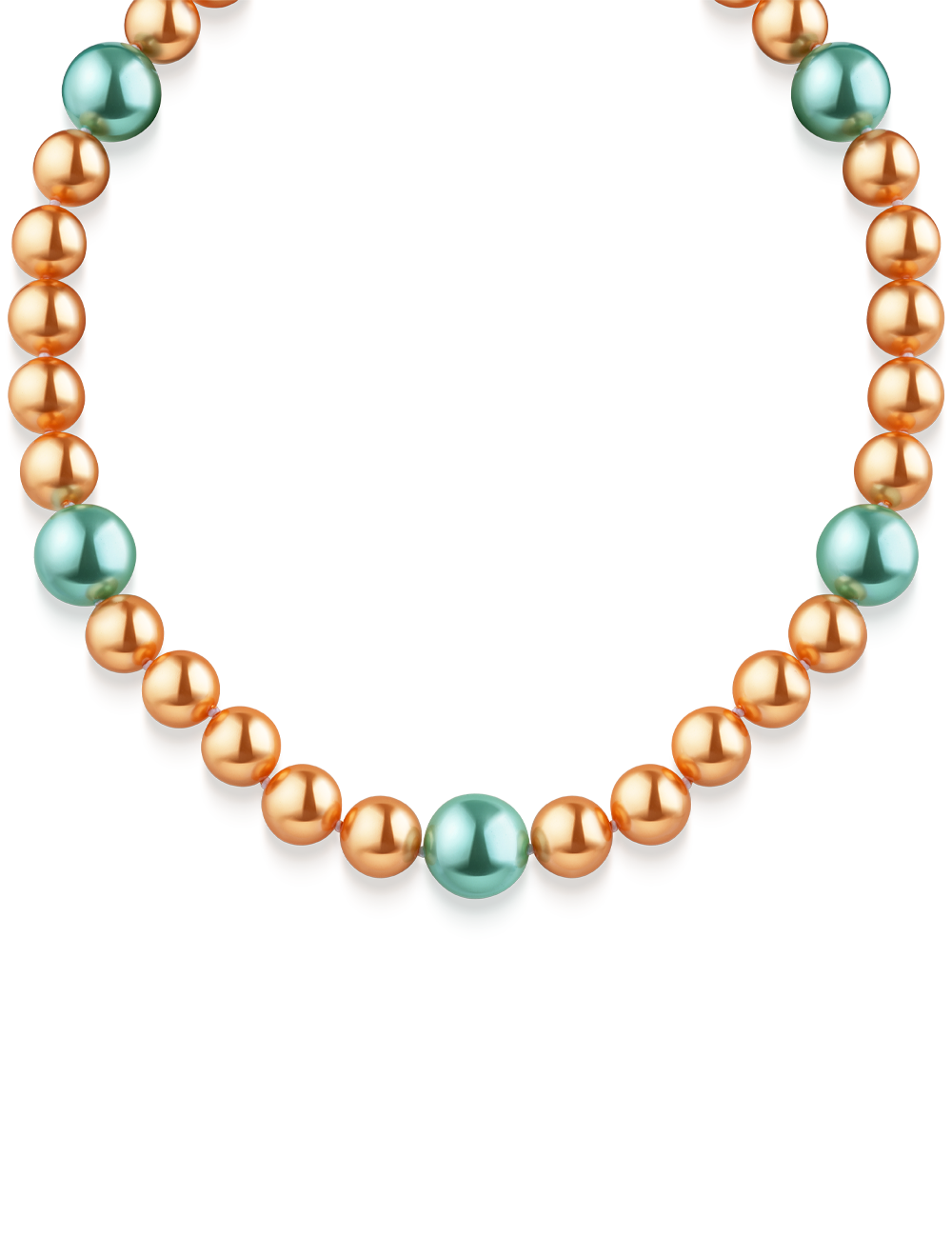 #Muschelkernperle_orange / türkis