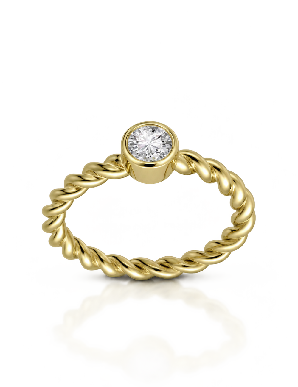Premium Ring, 585/- Gelbgold mit Diamant 0,40 Karat