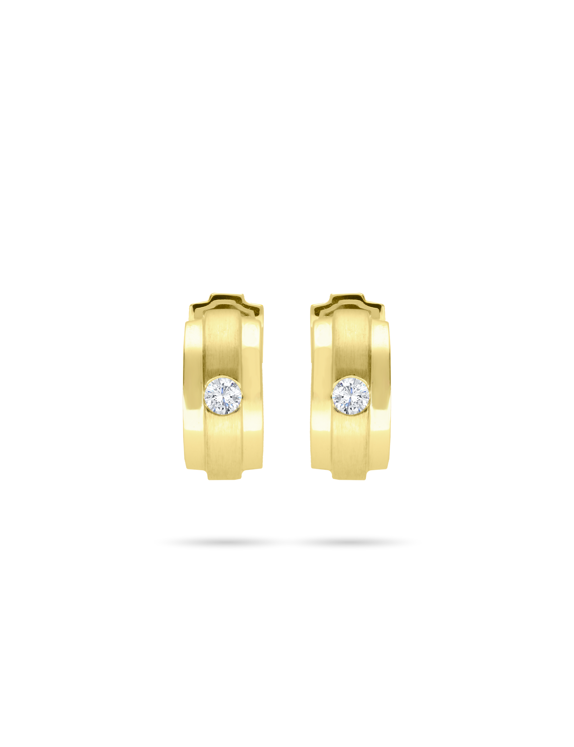 Premium Creolen, 585/- Gelbgold mit Diamanten 0,20 Karat